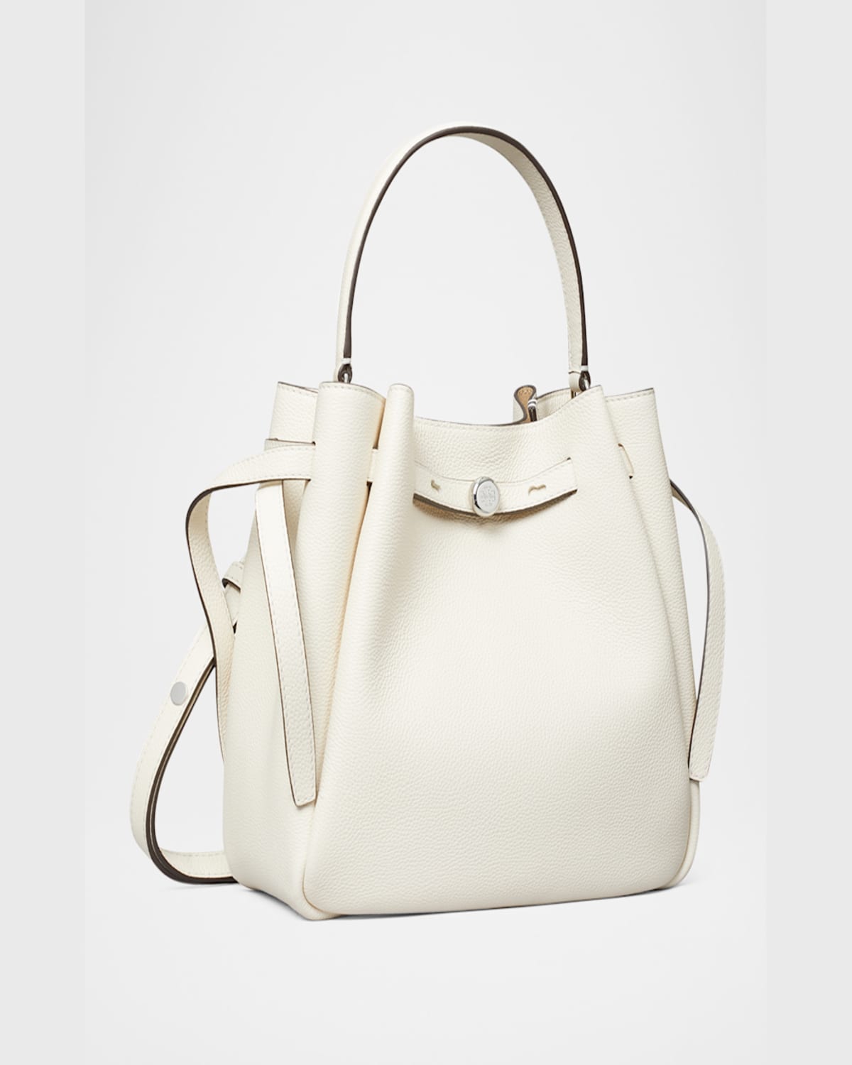 Tory Burch Romy Bucket Bag In Light Cream