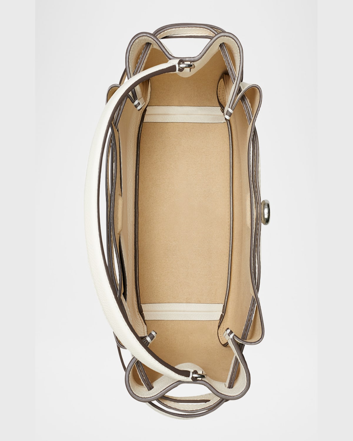 Tory Burch Romy Bucket Bag In Light Cream