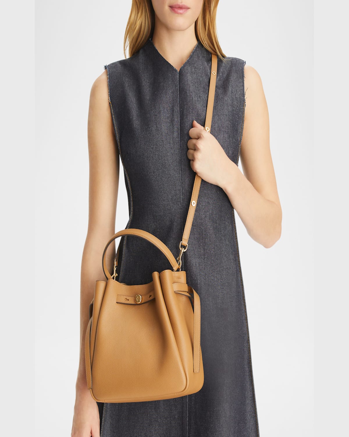 Shop Tory Burch Romy Bucket Bag In Black
