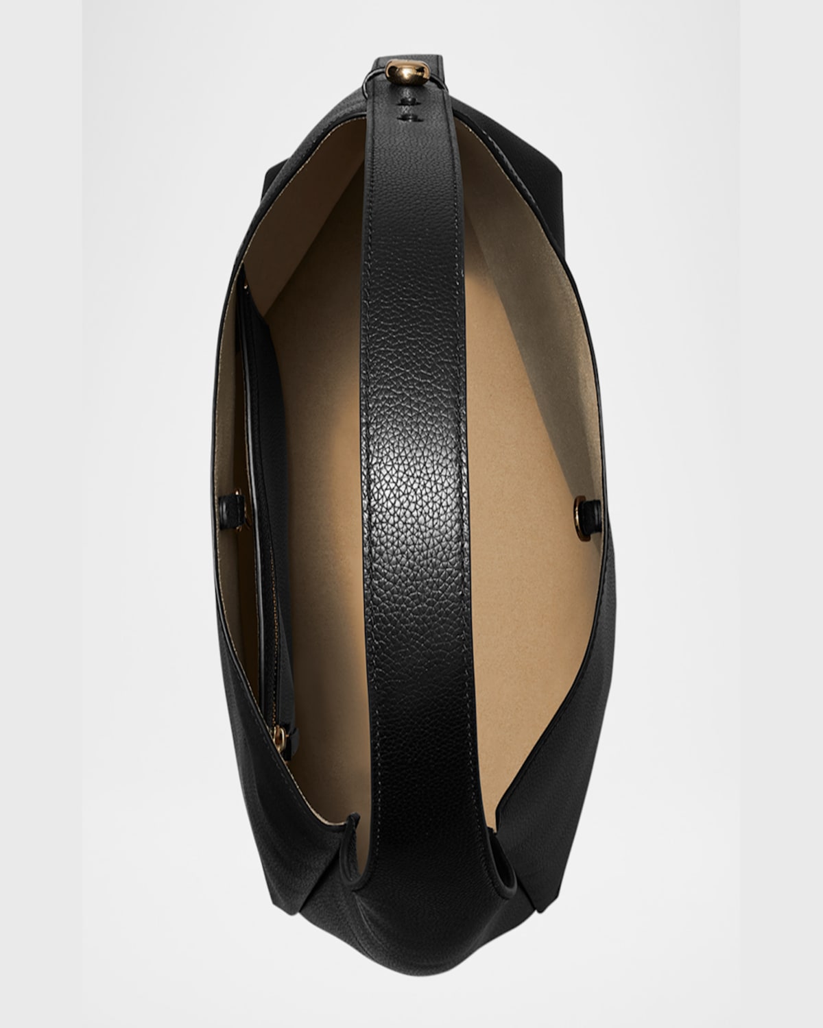 Tory Burch Romy Pebbled Leather Hobo Bag In Black