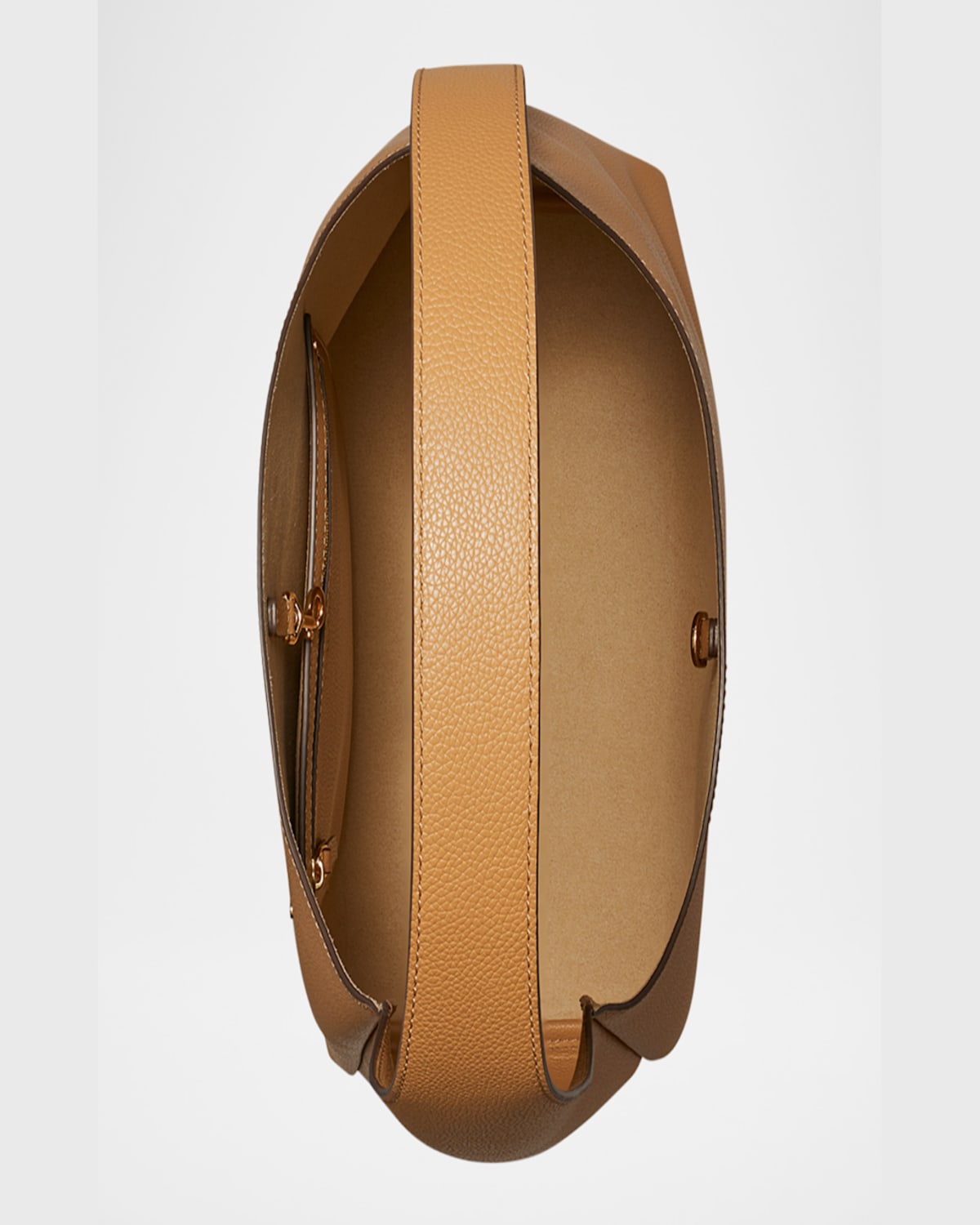 Tory Burch Romy Pebbled Leather Hobo Bag In Tiramisu