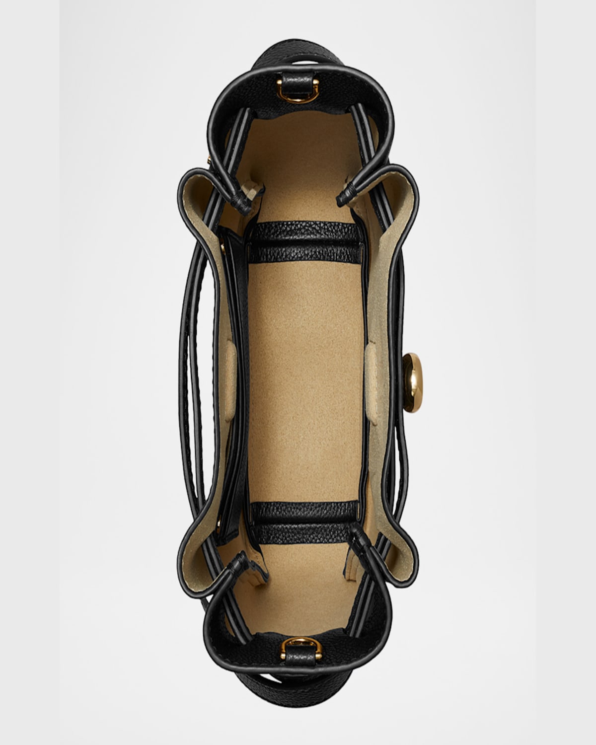 Tory Burch Bucket Bag With Top Handle And Gold-tone Hardware In Black