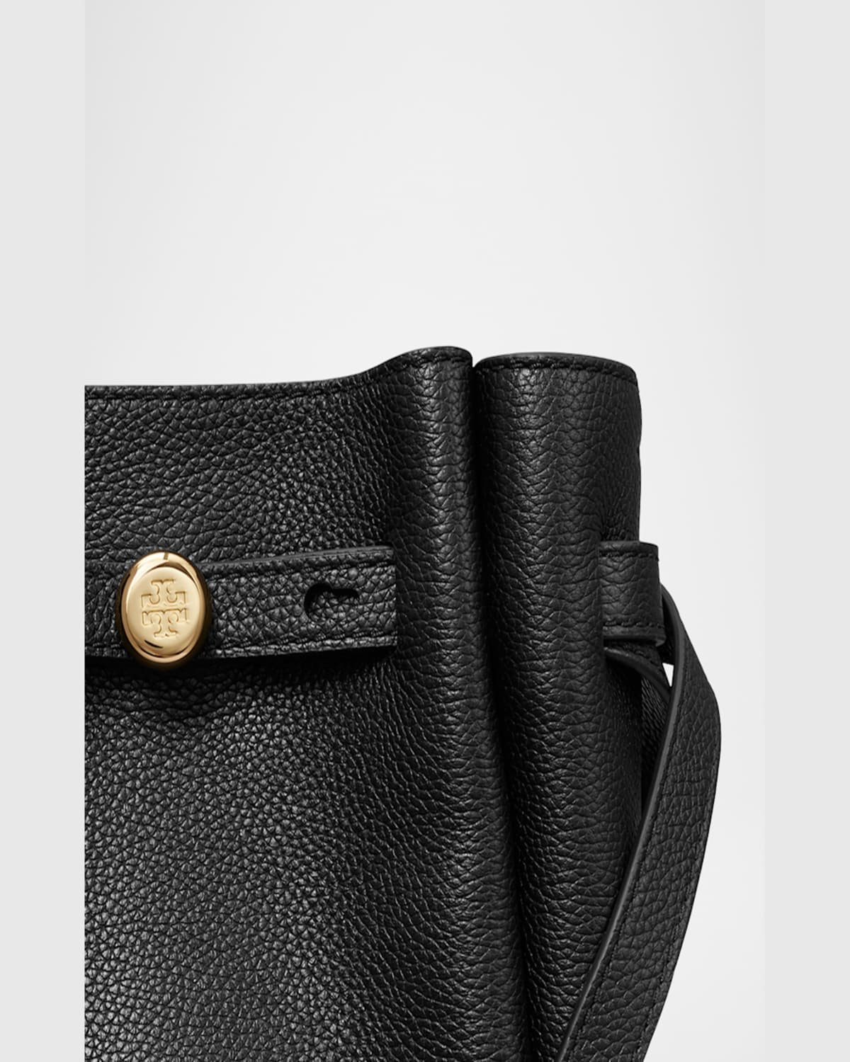 Tory Burch Bucket Bag With Top Handle And Gold-tone Hardware In Black