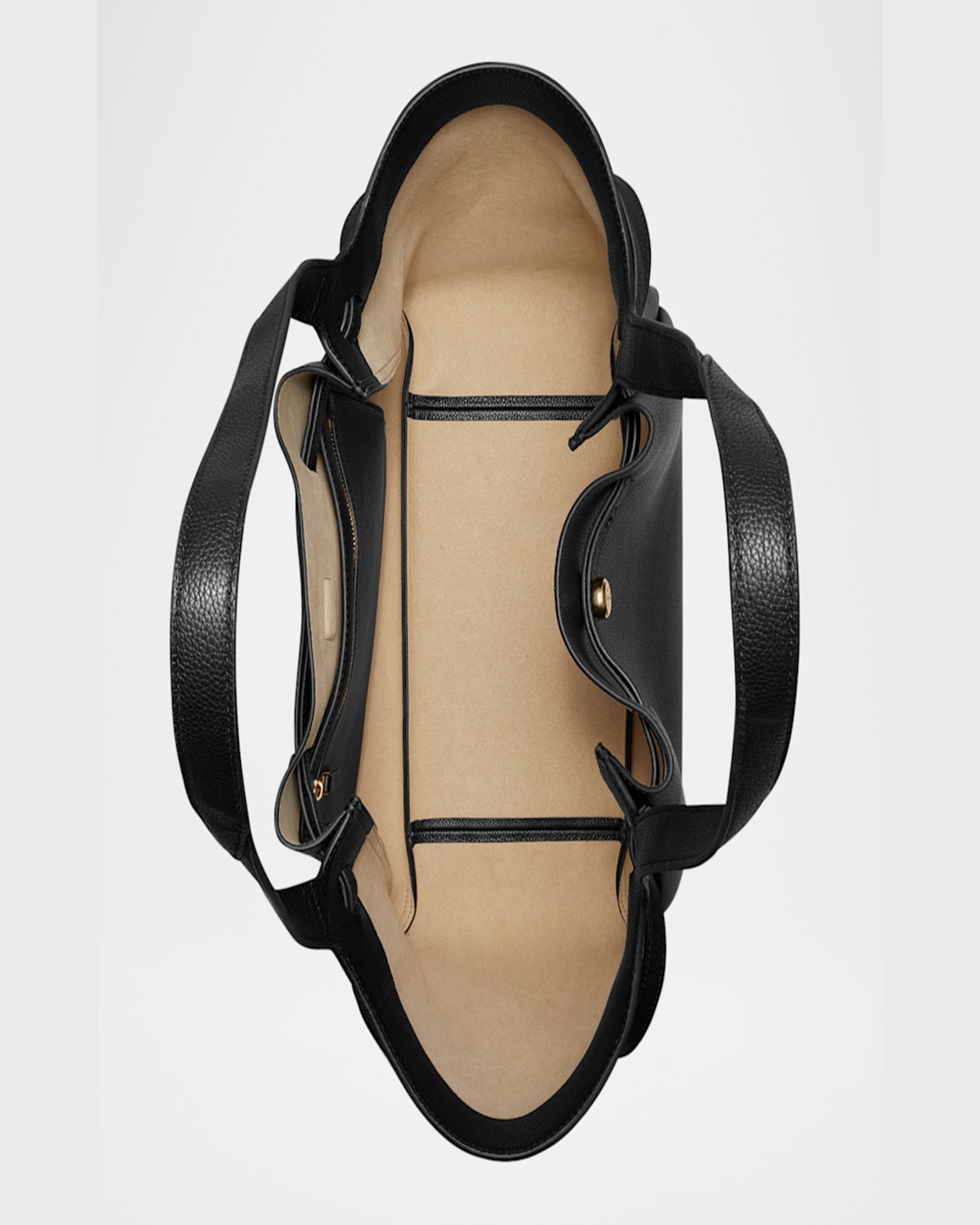 Tory Burch Romy Pebbled Leather Tote Bag In Black