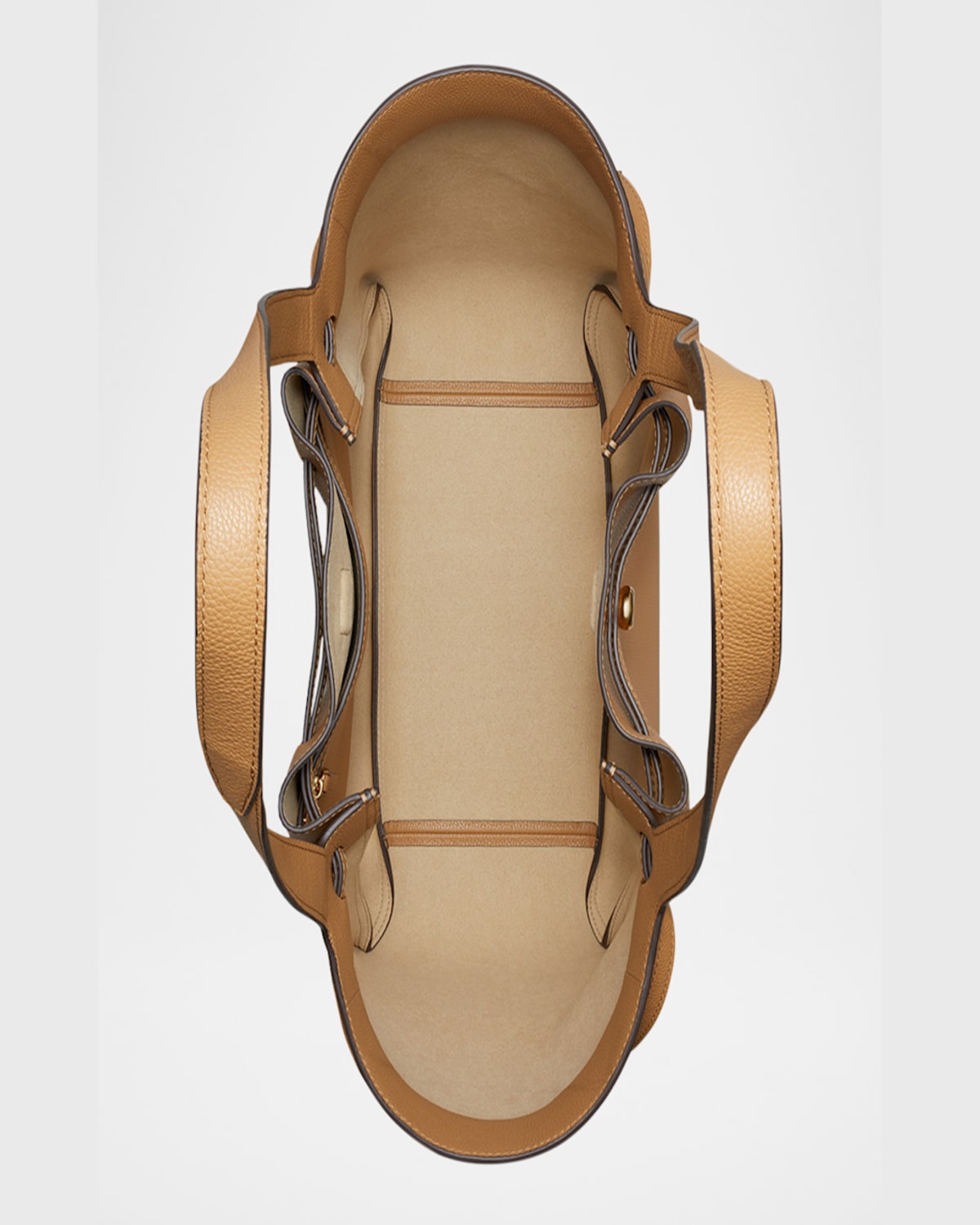Tory Burch Romy Pebbled Leather Tote Bag In Tiramisu