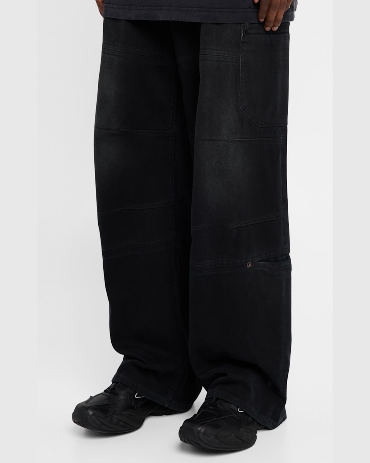 Balenciaga Monday 3b Sports Icon Leather Sneakers In 1000 Black