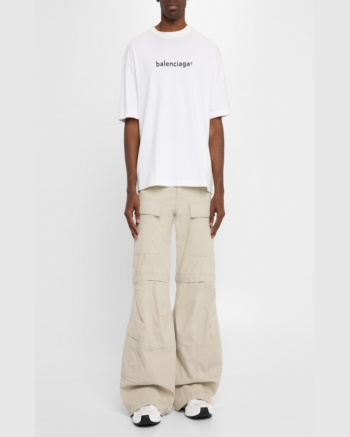 Shop Balenciaga Men's Monday Leather And Polyester Runner Sneakers In 9110 White/black/grey