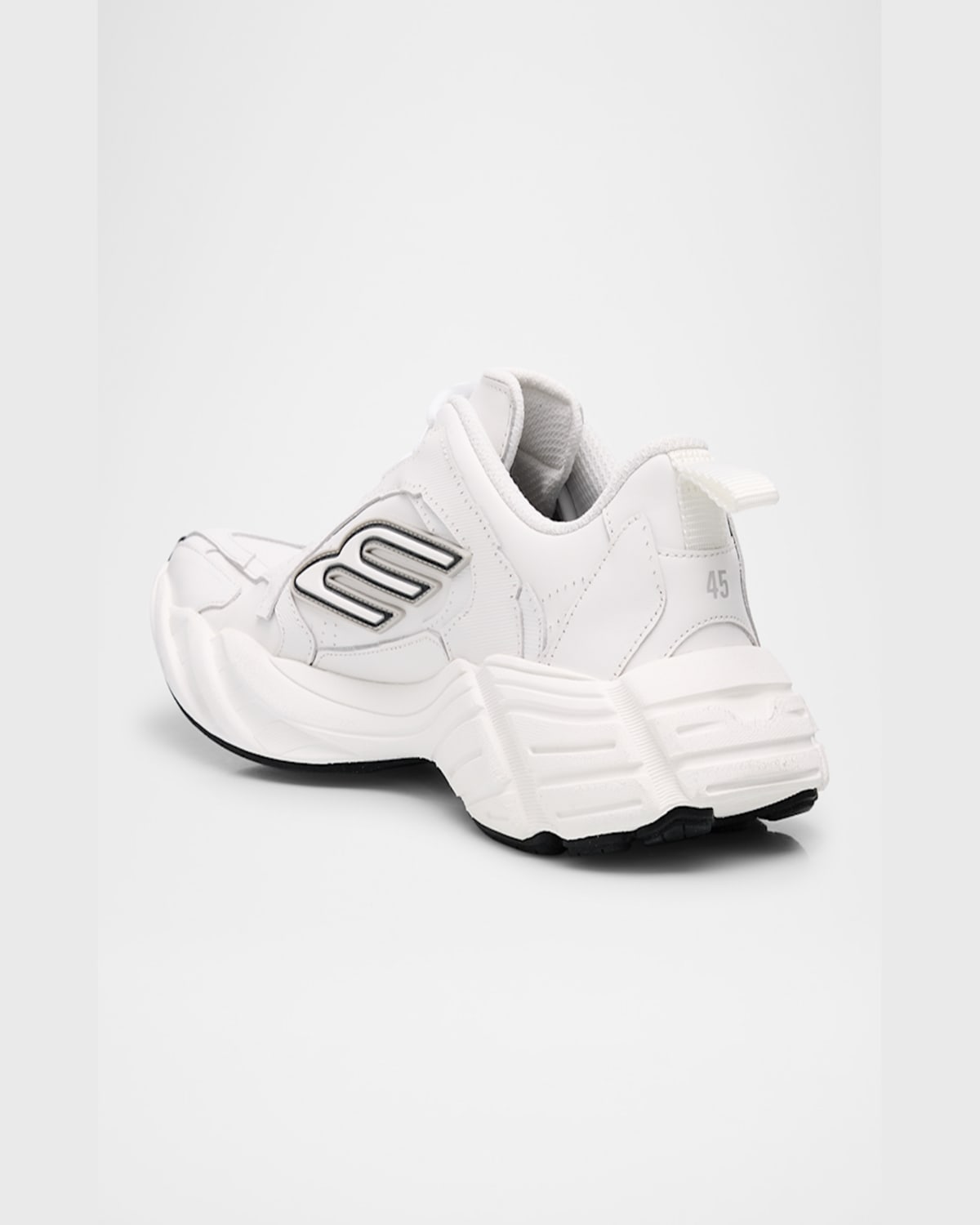 Shop Balenciaga Men's Monday Leather And Polyester Runner Sneakers In 9110 White/black/grey
