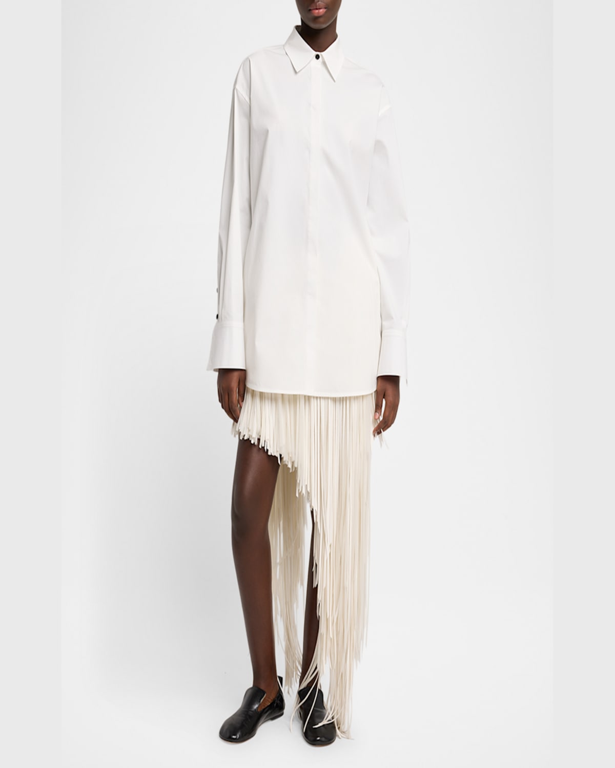 Proenza Schouler Addy Compact Cotton Poplin Button-down Shirt In White