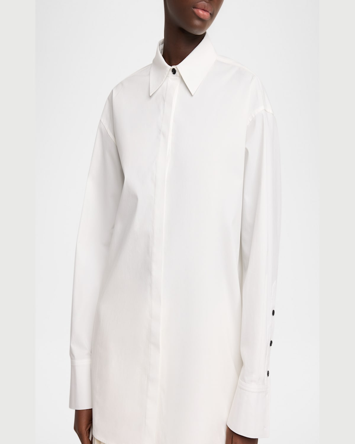 Proenza Schouler Addy Compact Cotton Poplin Button-down Shirt In White