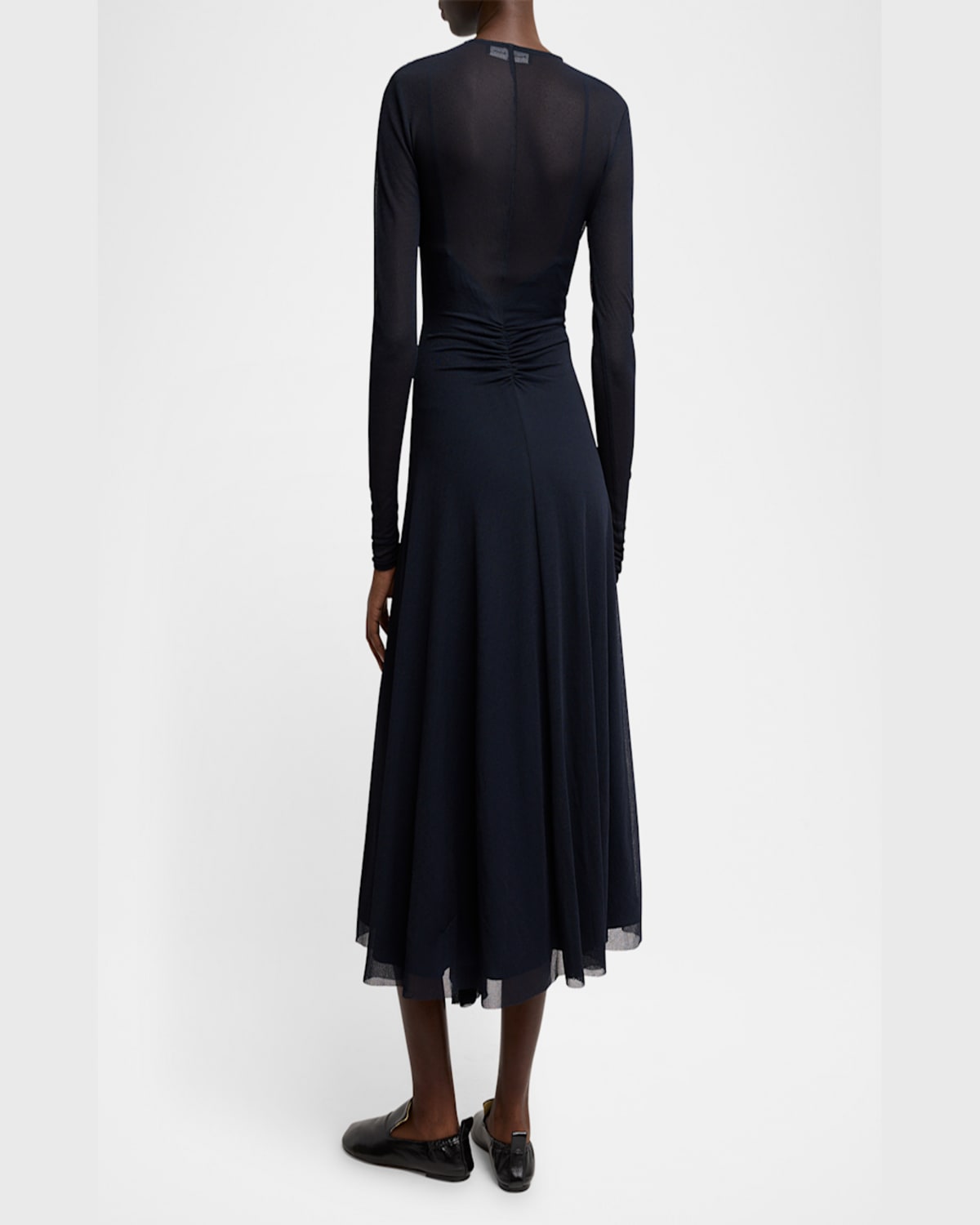 Shop Proenza Schouler Kerstin Ruched Crepe Jersey Midi Dress In Midnight