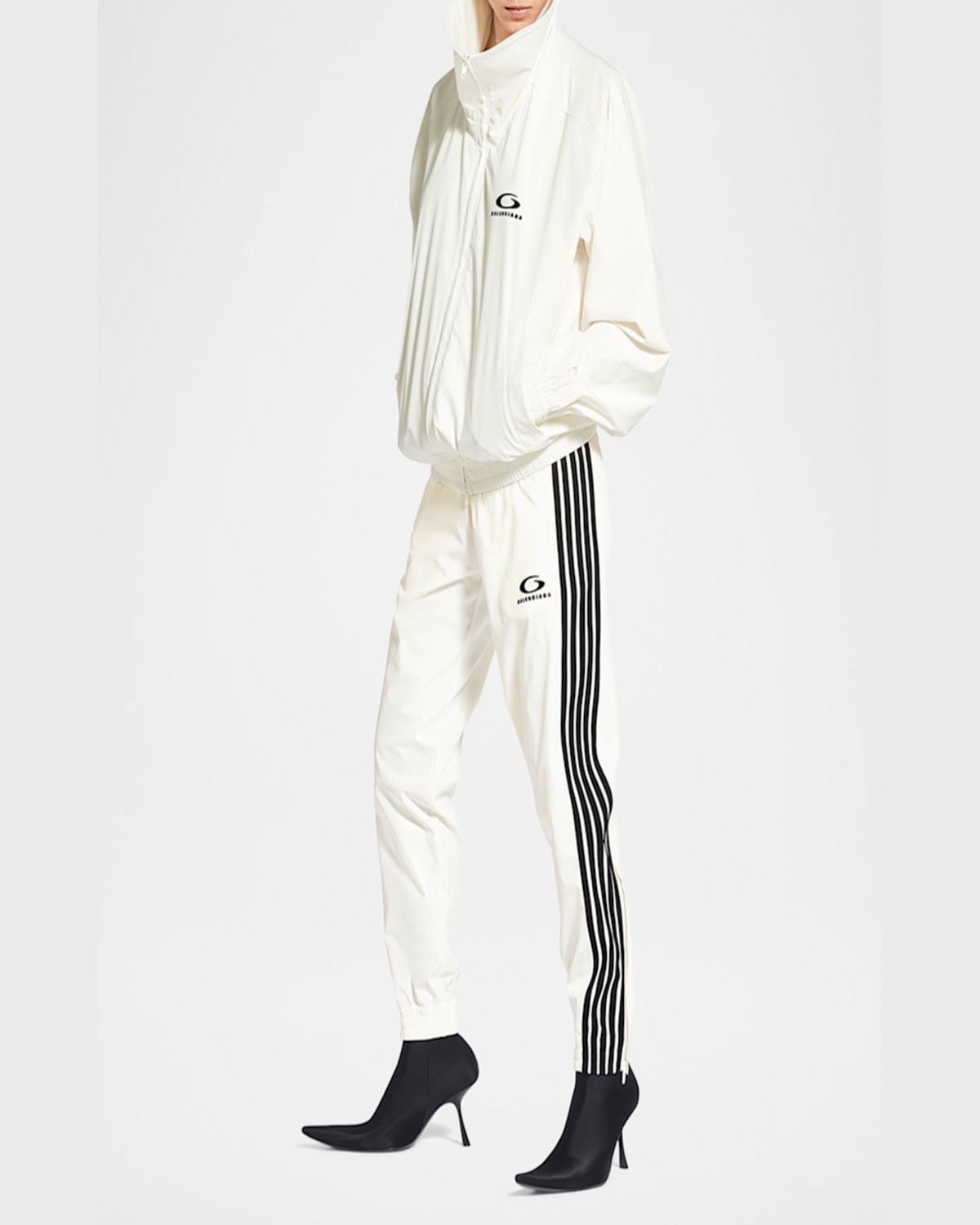 Balenciaga White Pants With Sewn-in Zippers In The Legs In Dirty White