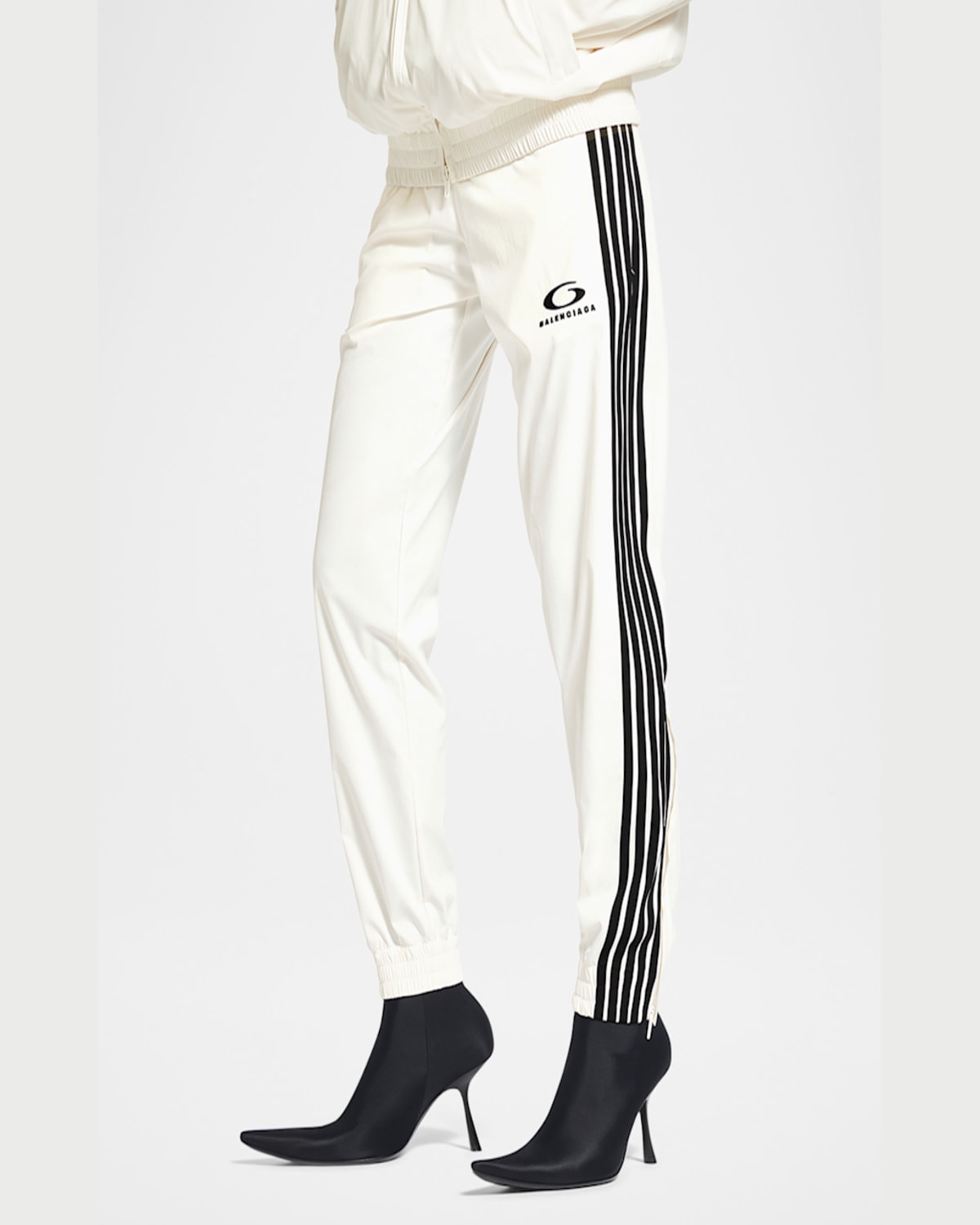 Balenciaga White Pants With Sewn-in Zippers In The Legs In Dirty White