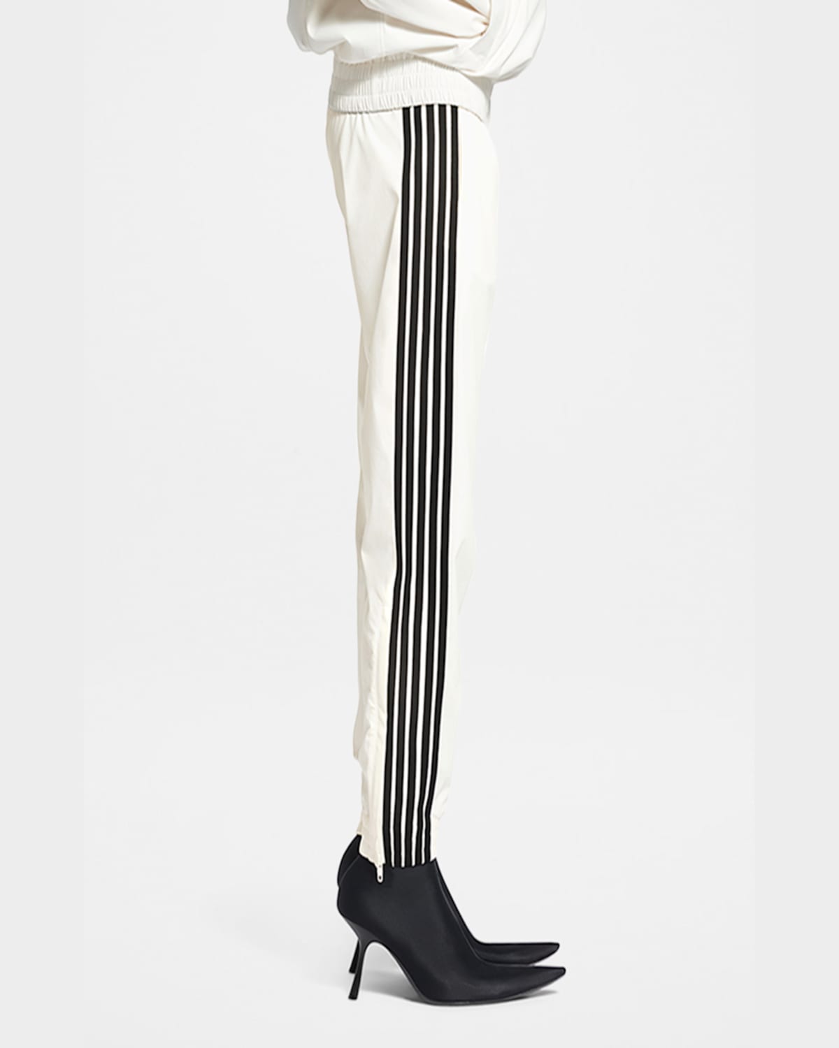 Balenciaga White Pants With Sewn-in Zippers In The Legs In Dirty White