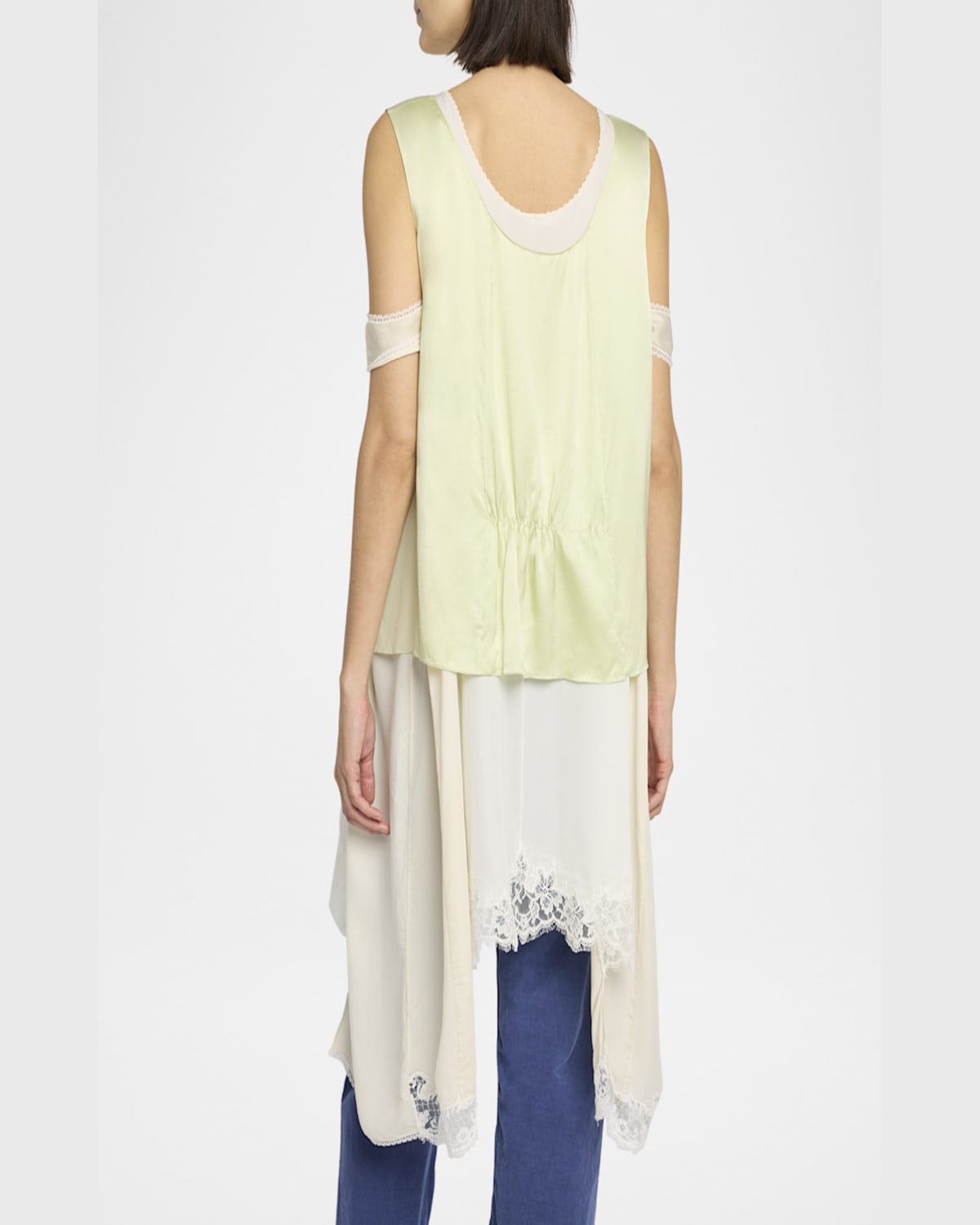 The Row Dinara Boxy Silk Top In Pale Grass