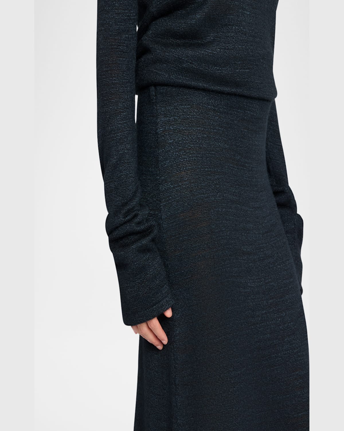 The Row Jesto Knit Midi Skirt In Deep Blue