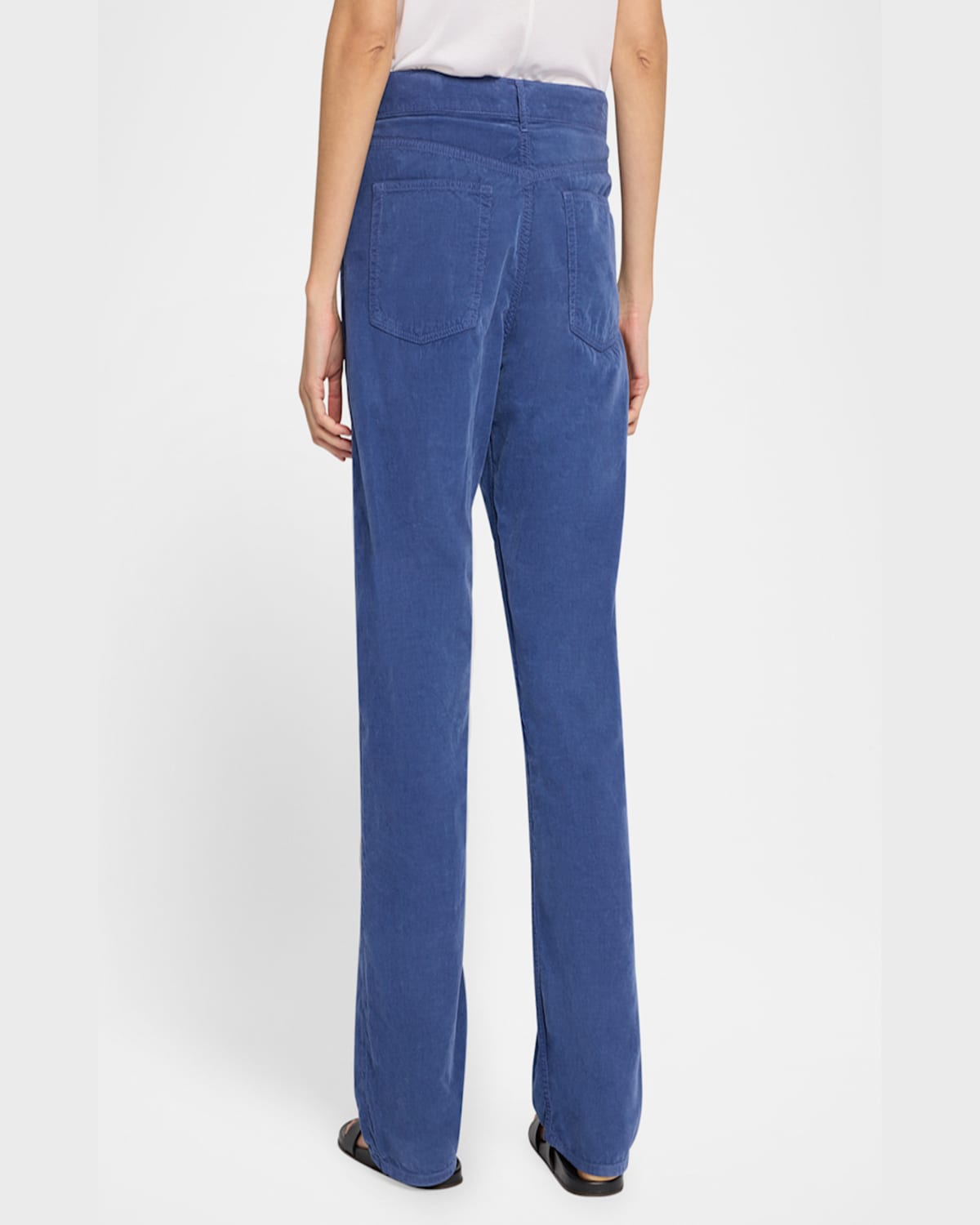The Row Tarley Corduroy Straight Leg Pants In Washed Blue