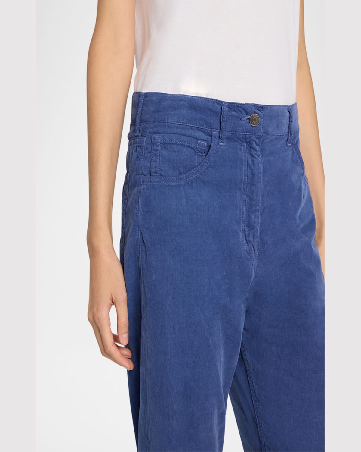 The Row Tarley Corduroy Straight Leg Pants In Washed Blue
