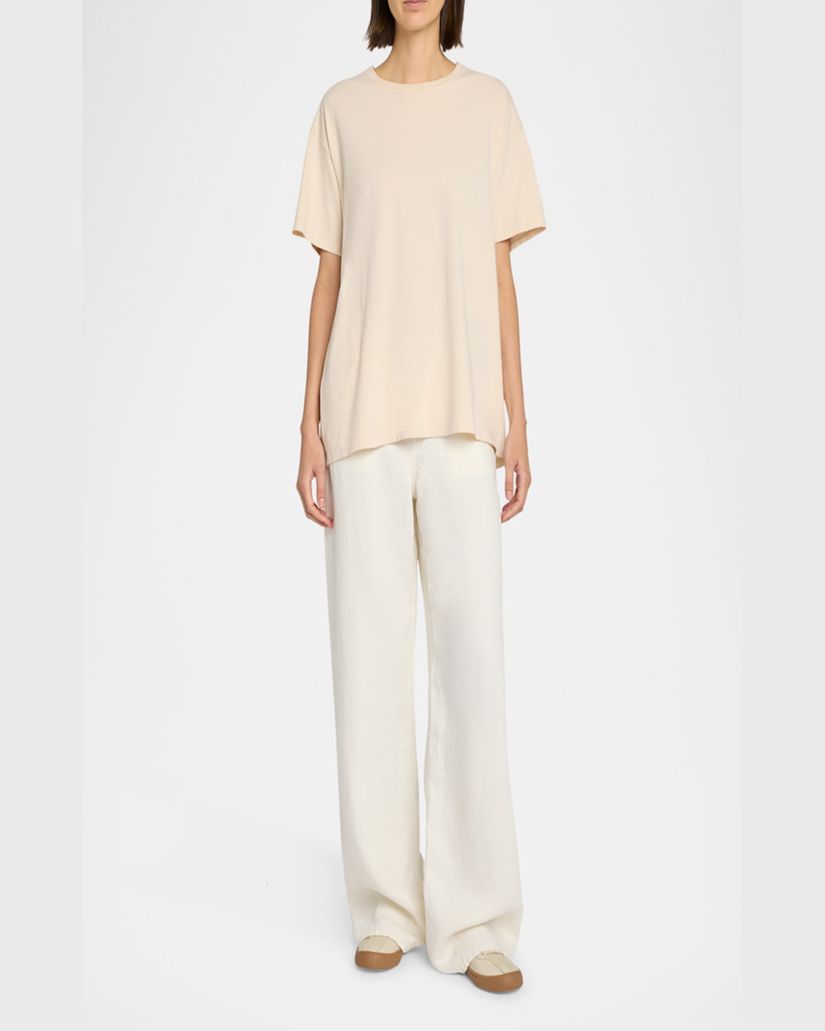 The Row Nadina Oversized Short-sleeve Top In Light Sage