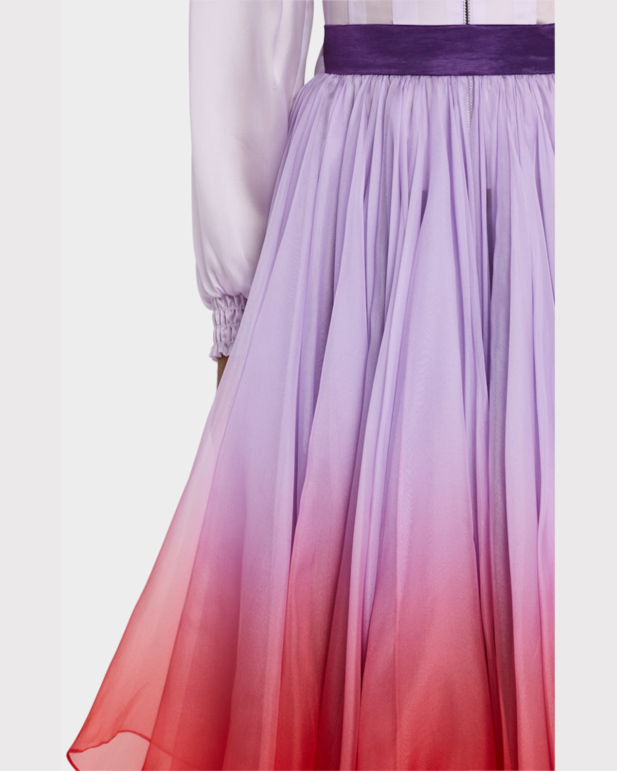 Bach Mai Ombre Flounce Circle Skirt In Lavender Horizon