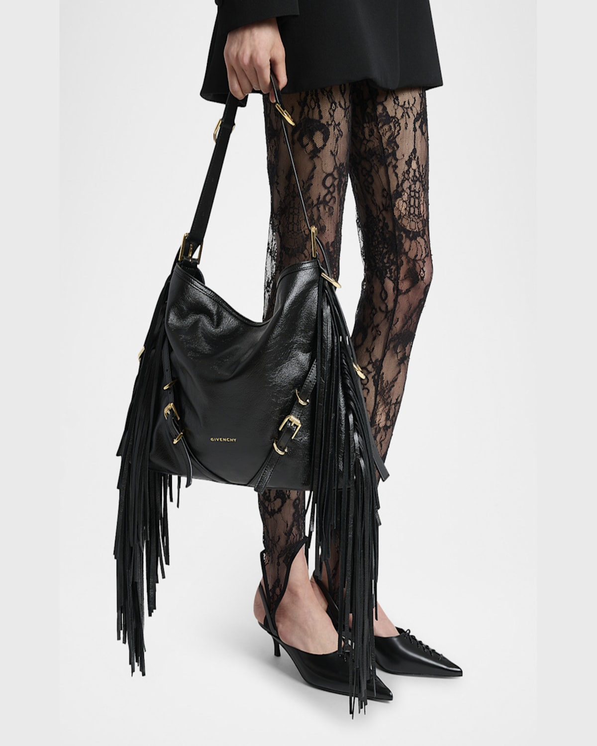 Givenchy Voyou Medium Shoulder Bag In Fringe Leather In Voyou Medium Shoulder Bag