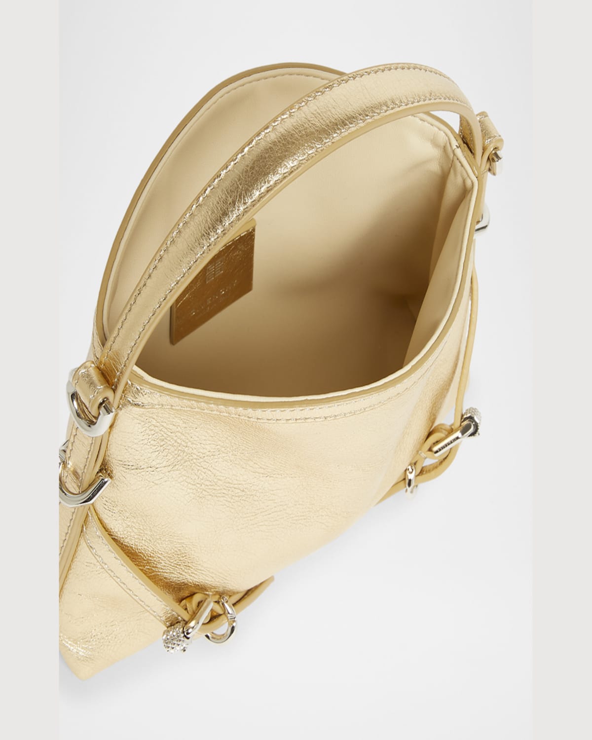 Givenchy Voyou Nano Shoulder Bag In Metallic Leather In Voyou Nano Bag