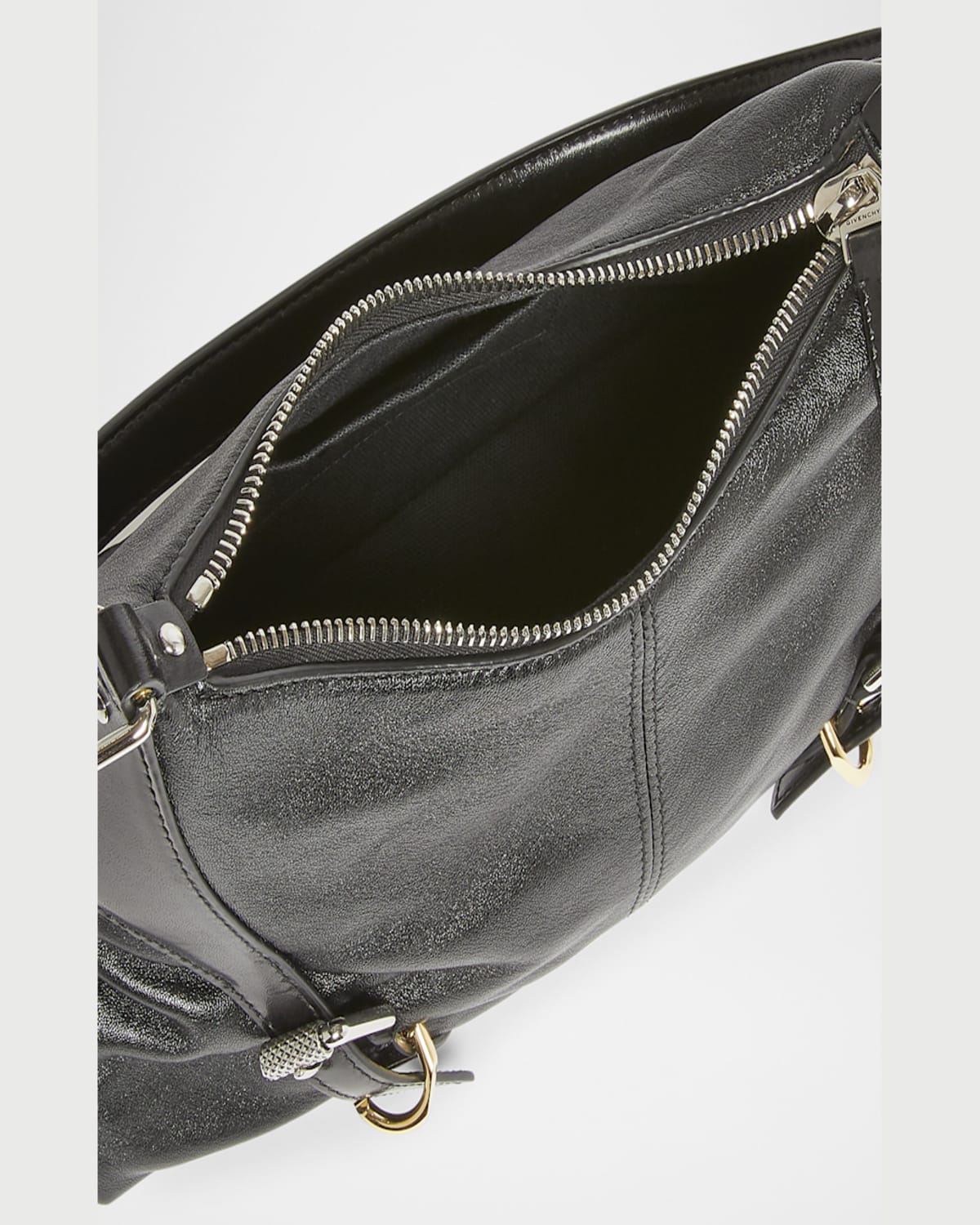 Givenchy Voyou Harness Shoulder Bag In Shiny Leather In 001 Black