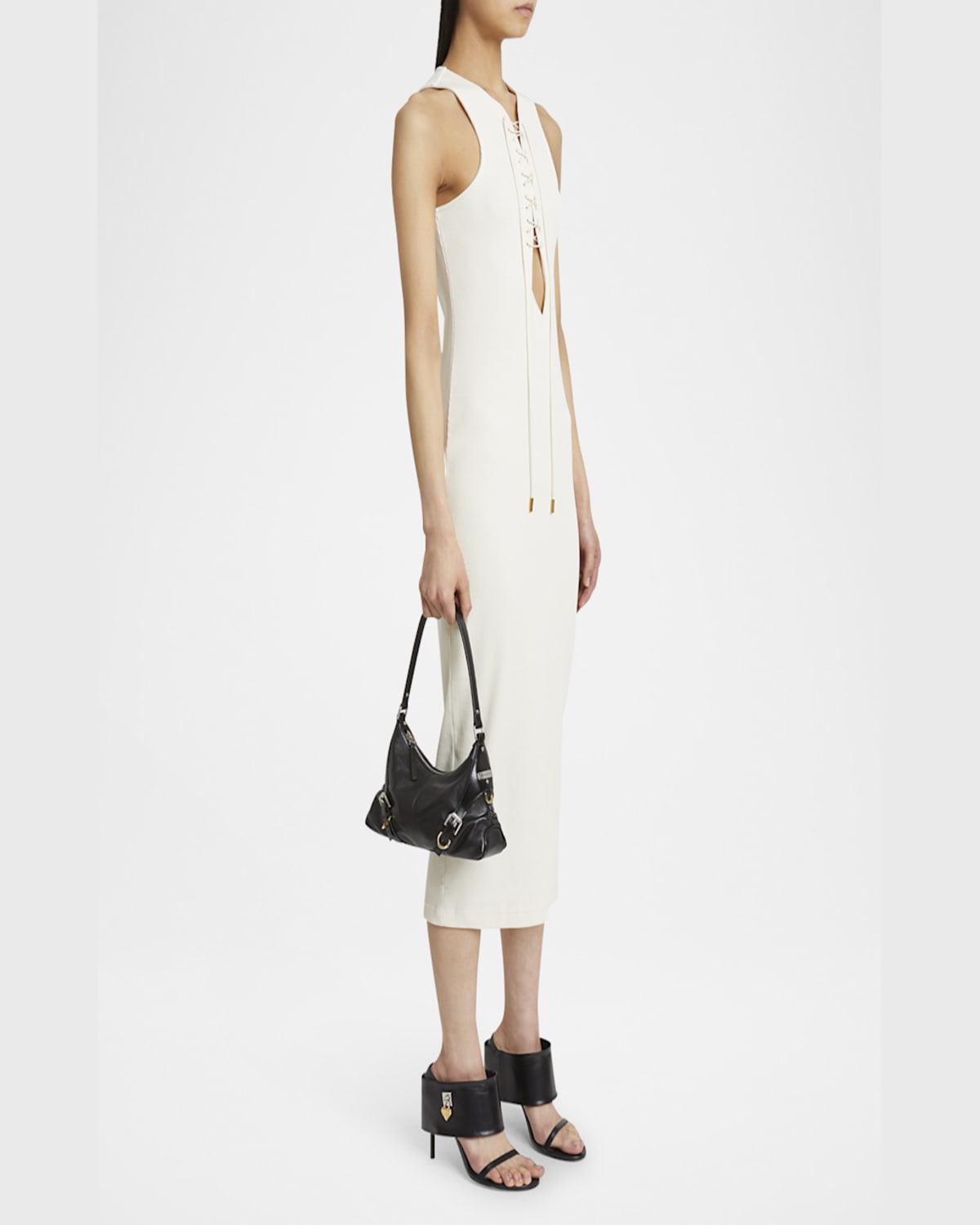 Givenchy Voyou Harness Shoulder Bag In Shiny Leather In 001 Black
