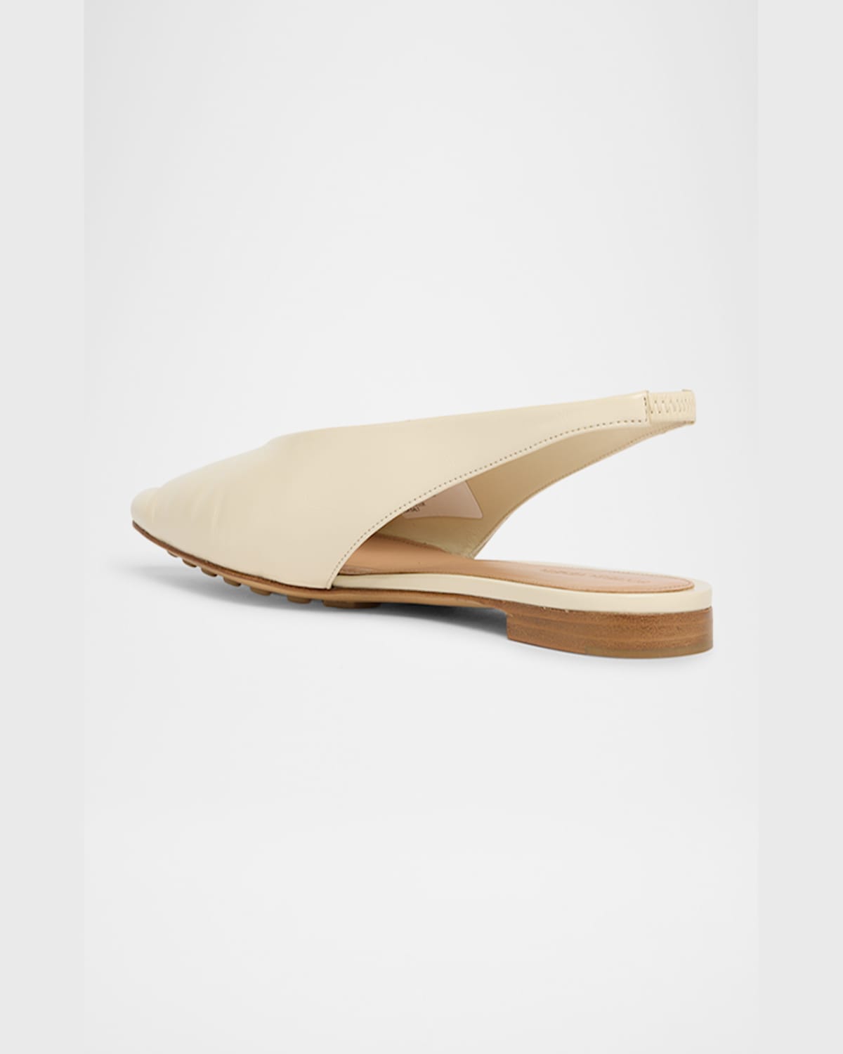 Bottega Veneta Sofia Leather Slingback Point-toe Flats In Sea Salt