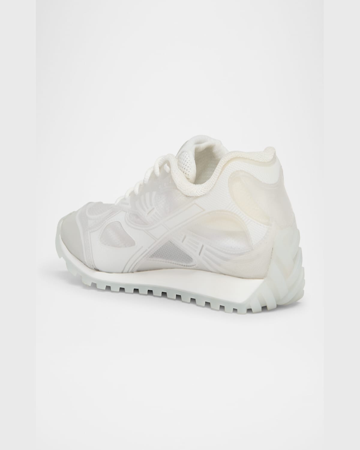 Bottega Veneta Orbit Transparent Runner Sneakers In Glass White
