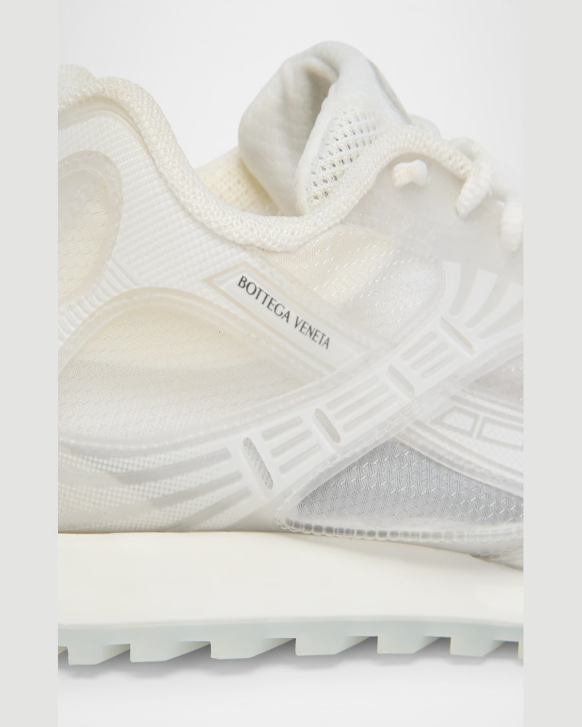 Bottega Veneta Orbit Transparent Runner Sneakers In Glass White