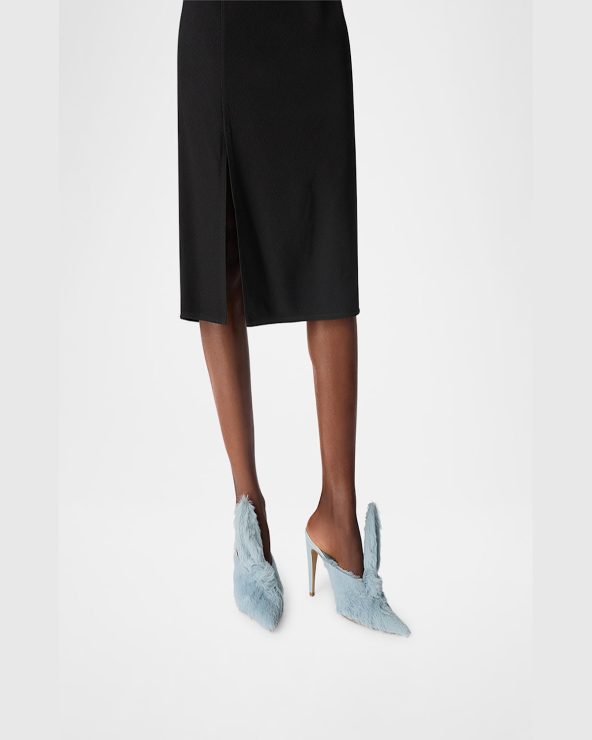 Bottega Veneta Knotted Calf Hair Mule Pumps In Hail