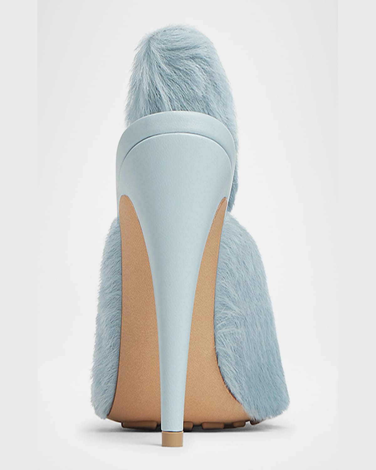 Bottega Veneta Knotted Calf Hair Mule Pumps In Hail