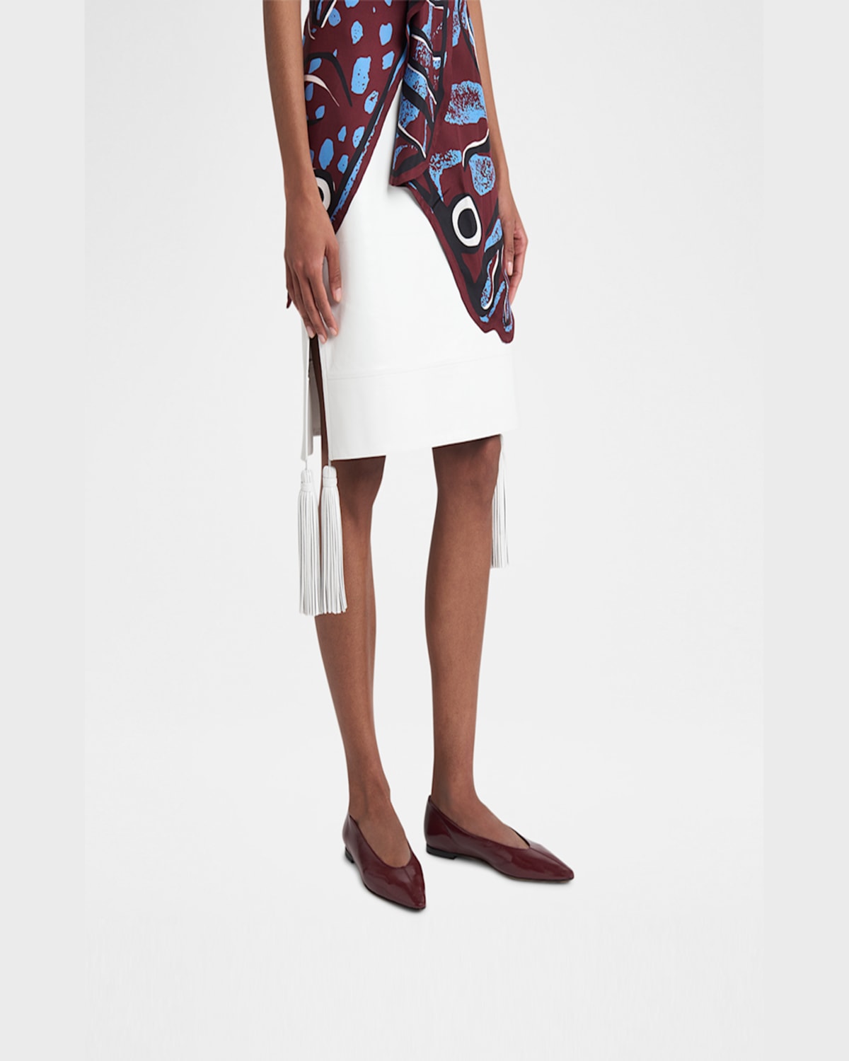 Shop Bottega Veneta Sofia Pointed Leather Ballet Flats In Barolo