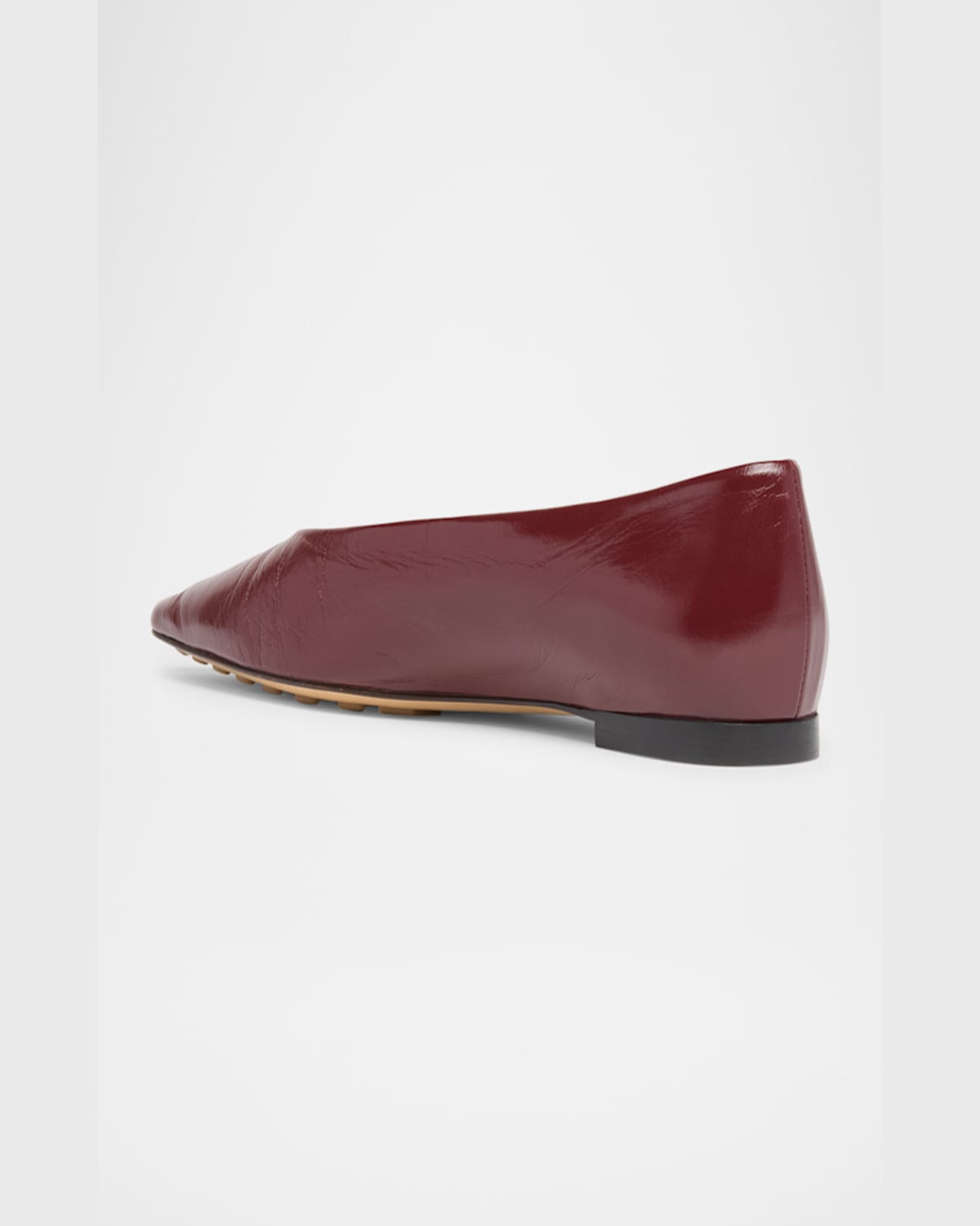 Shop Bottega Veneta Sofia Pointed Leather Ballet Flats In Barolo
