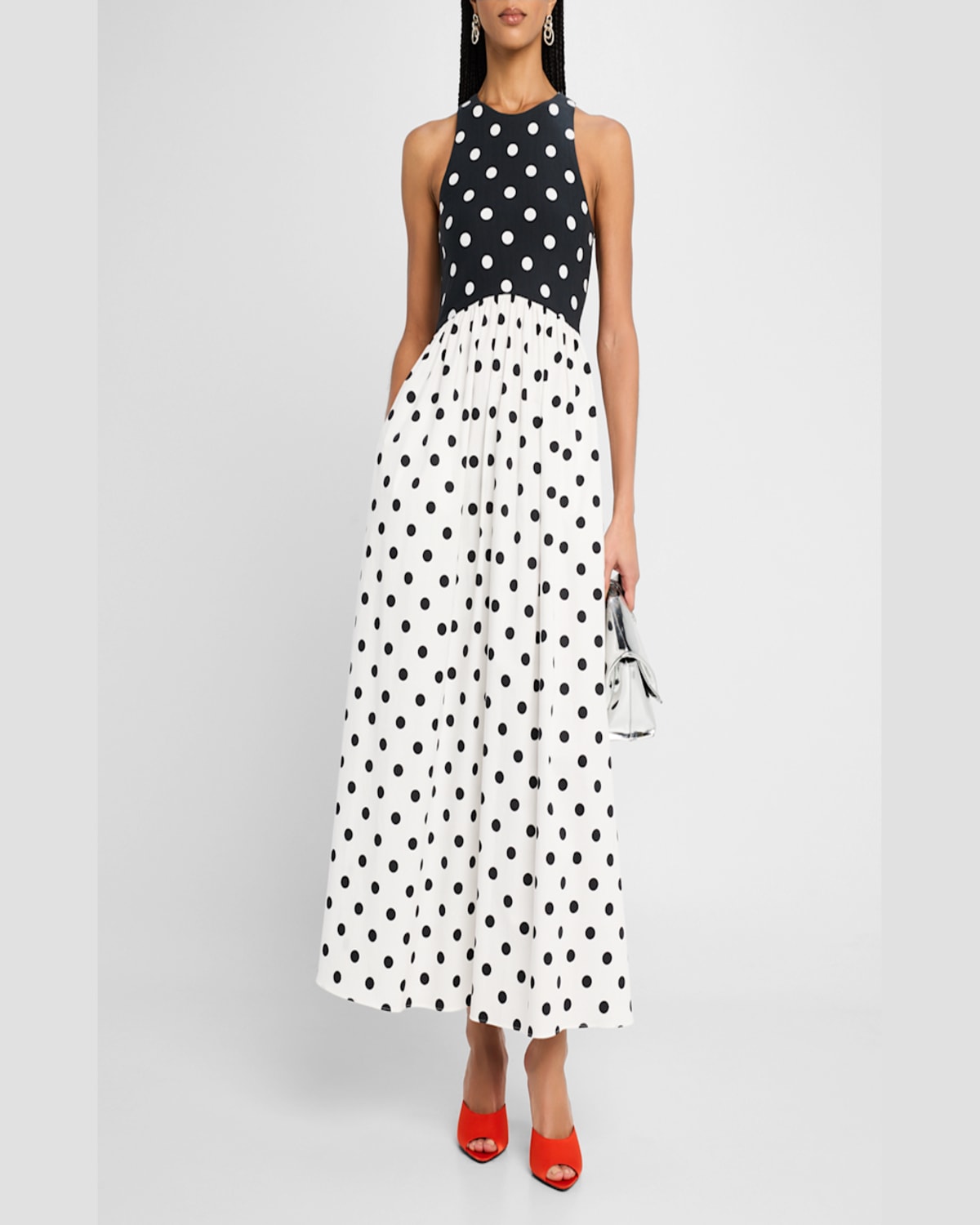 RACHEL ANTONOFF REESE SLEEVELESS POLKA DOT MAXI DRESS