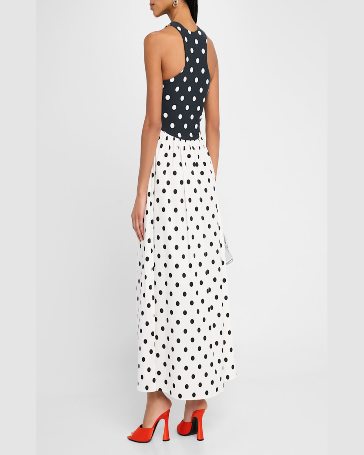 RACHEL ANTONOFF REESE SLEEVELESS POLKA DOT MAXI DRESS