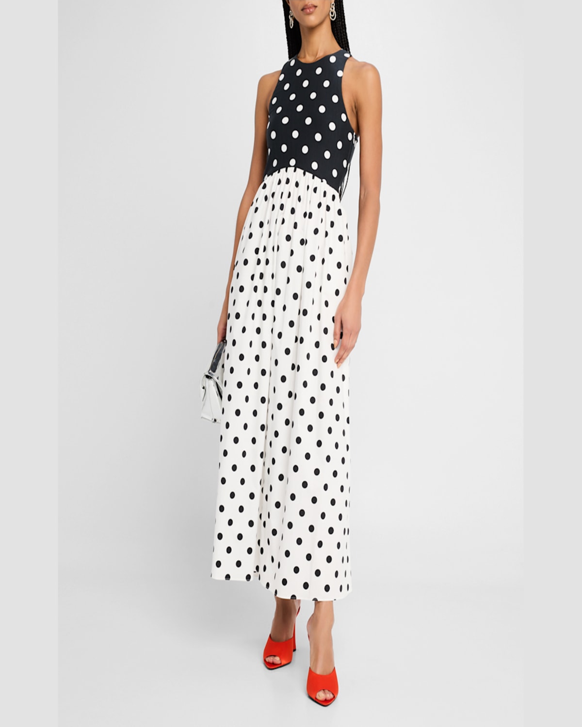 RACHEL ANTONOFF REESE SLEEVELESS POLKA DOT MAXI DRESS