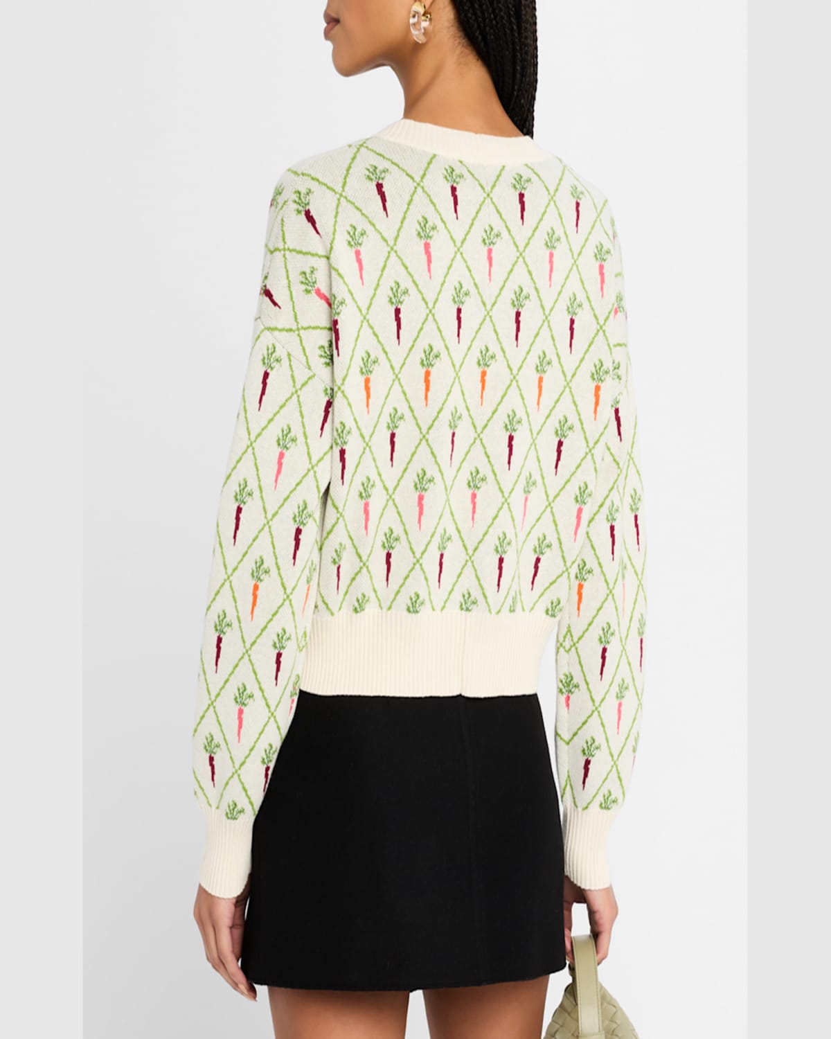 Shop Rachel Antonoff Ana Printed Cardigan In Rainbow Carrots