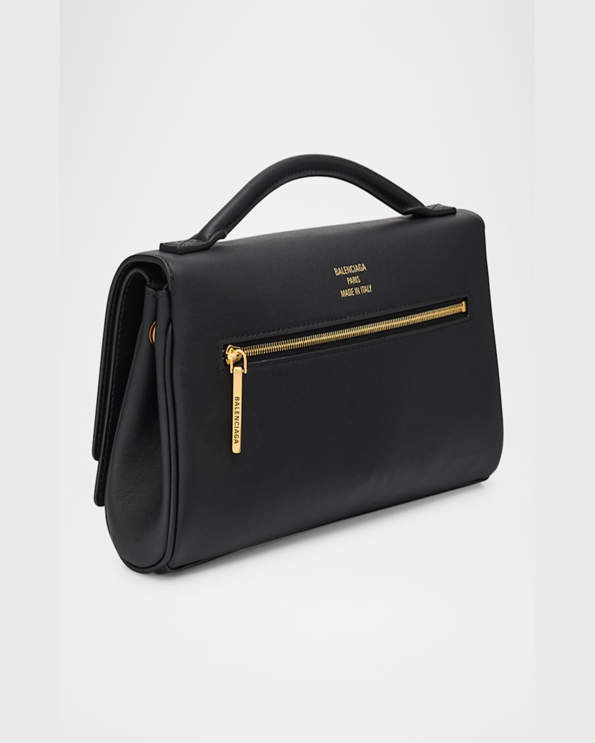 Balenciaga Bel Air Cl On Strap Natural Smooth Calf Ag In Black