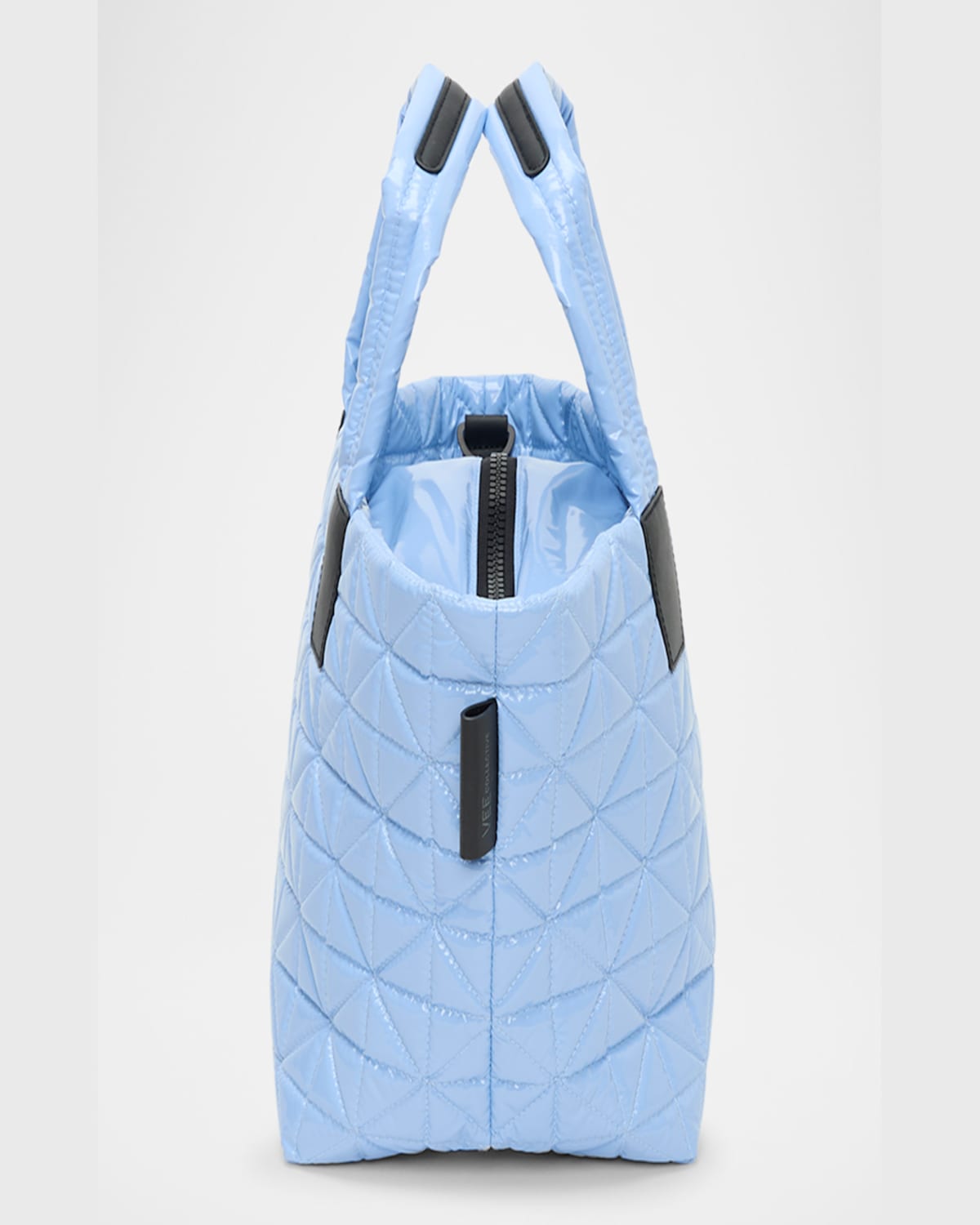 Veecollective Vee Vinyl Small Tote Bag In Blue