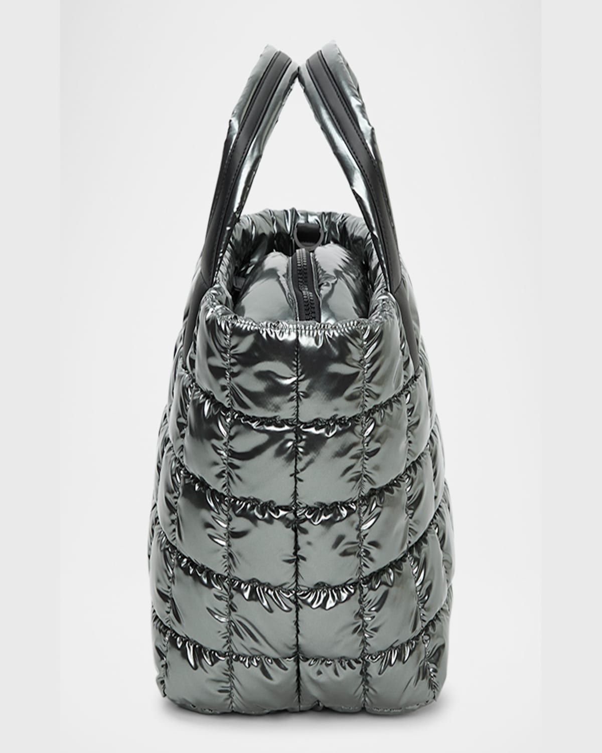 Veecollective Porter Medium Quilted Nylon Tote Bag In Grey