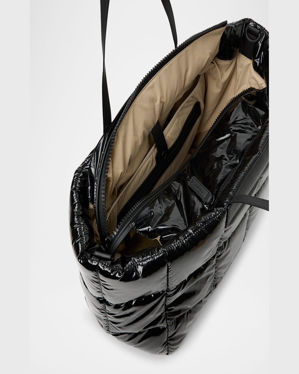 Veecollective Porter Marche Small Quilted Vinyl Tote Bag In Black
