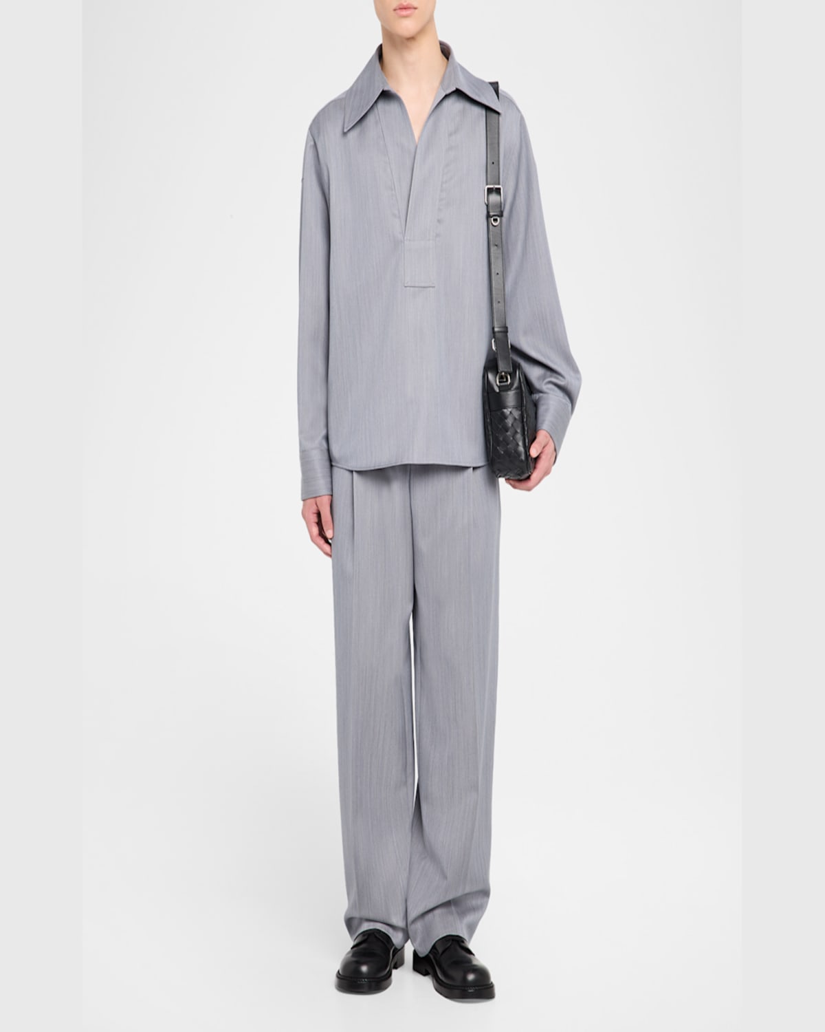 Bottega Veneta Wool Shirt In Gray