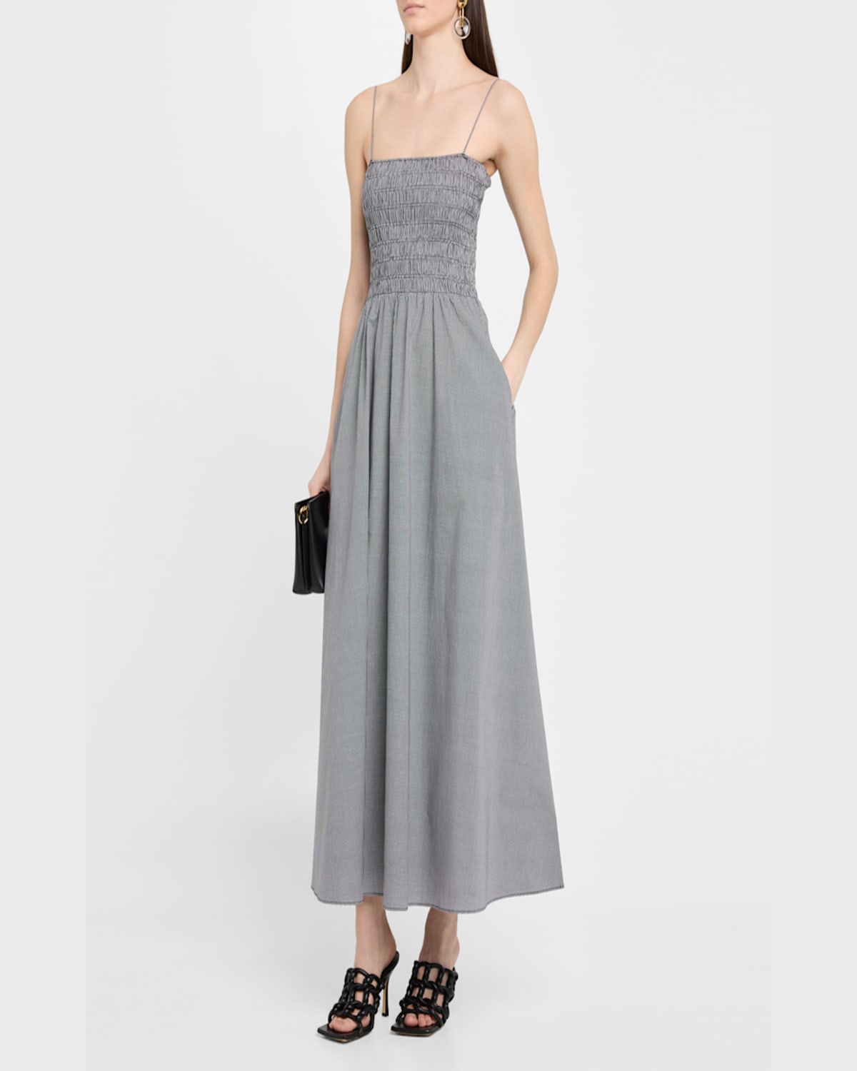 Faithfull The Brand Lida Maxi Dress In Gingham - Black