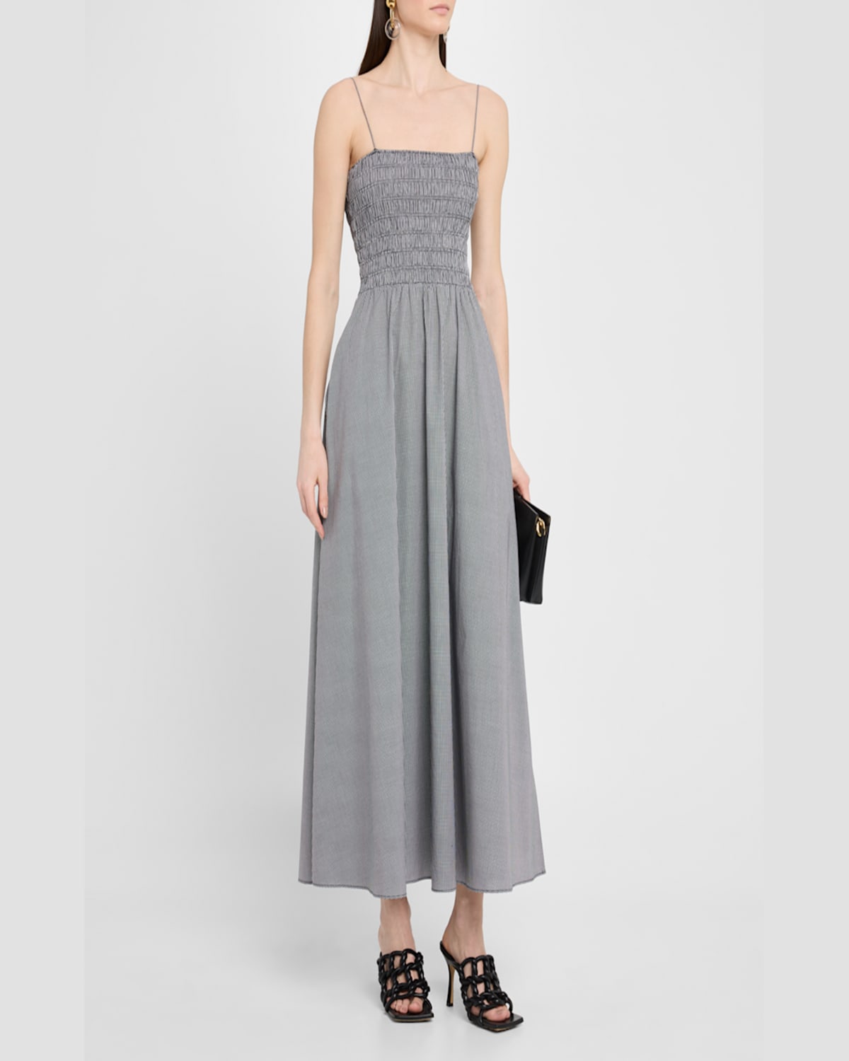 Faithfull The Brand Lida Maxi Dress In Gingham - Black