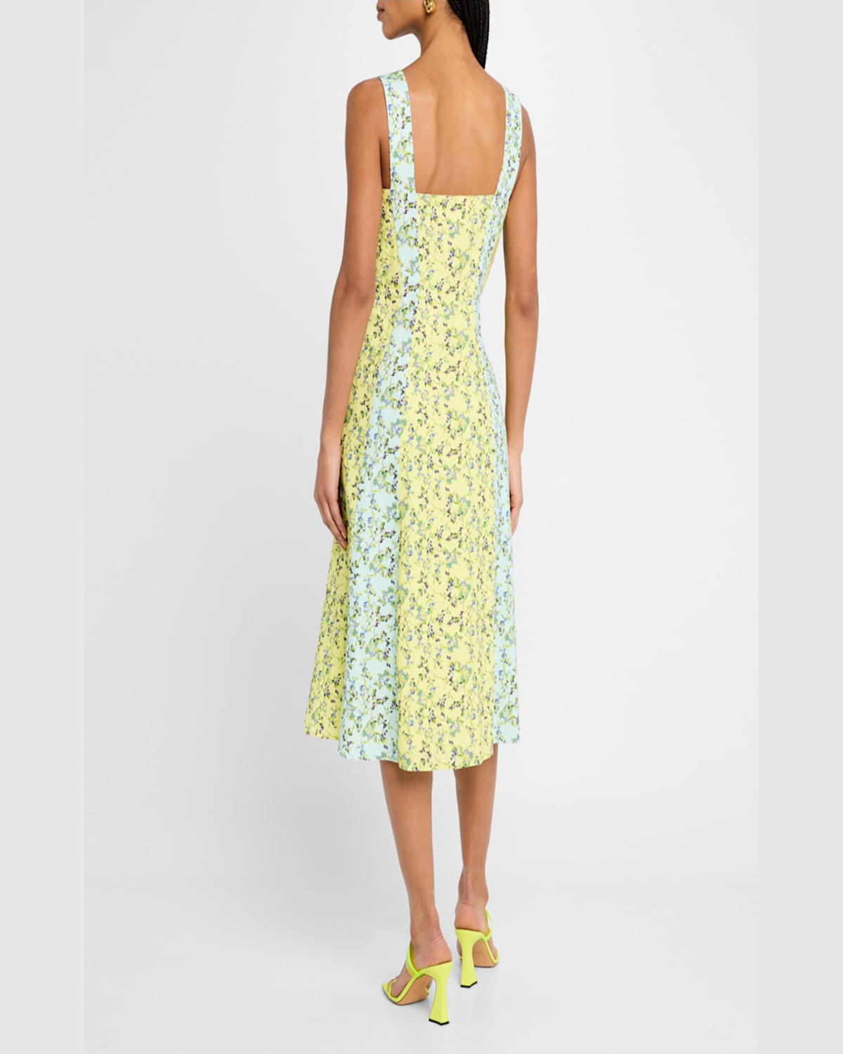 Rachel Antonoff Sloane Sleeveless Floral Midi Dress In Blueberries For Sal