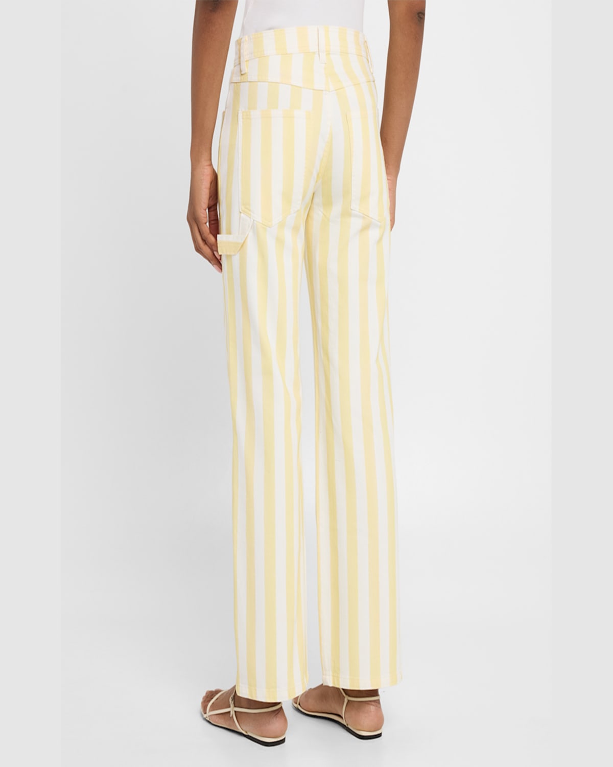 Rachel Antonoff Bruno Stripe Straight-leg Carpenter Jeans In Yellow Painted Over