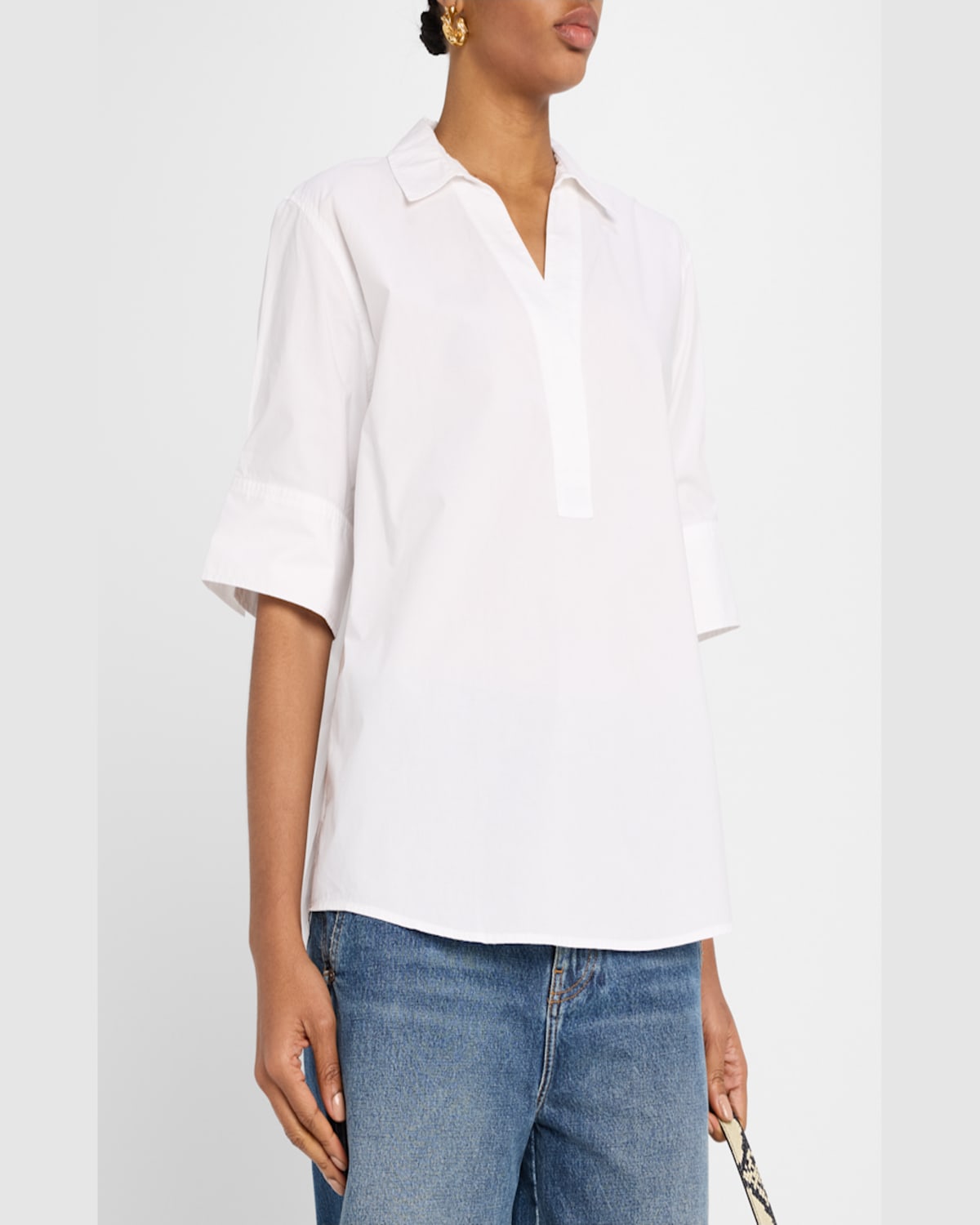 Rails Juda Cotton Poplin Popover Top In White