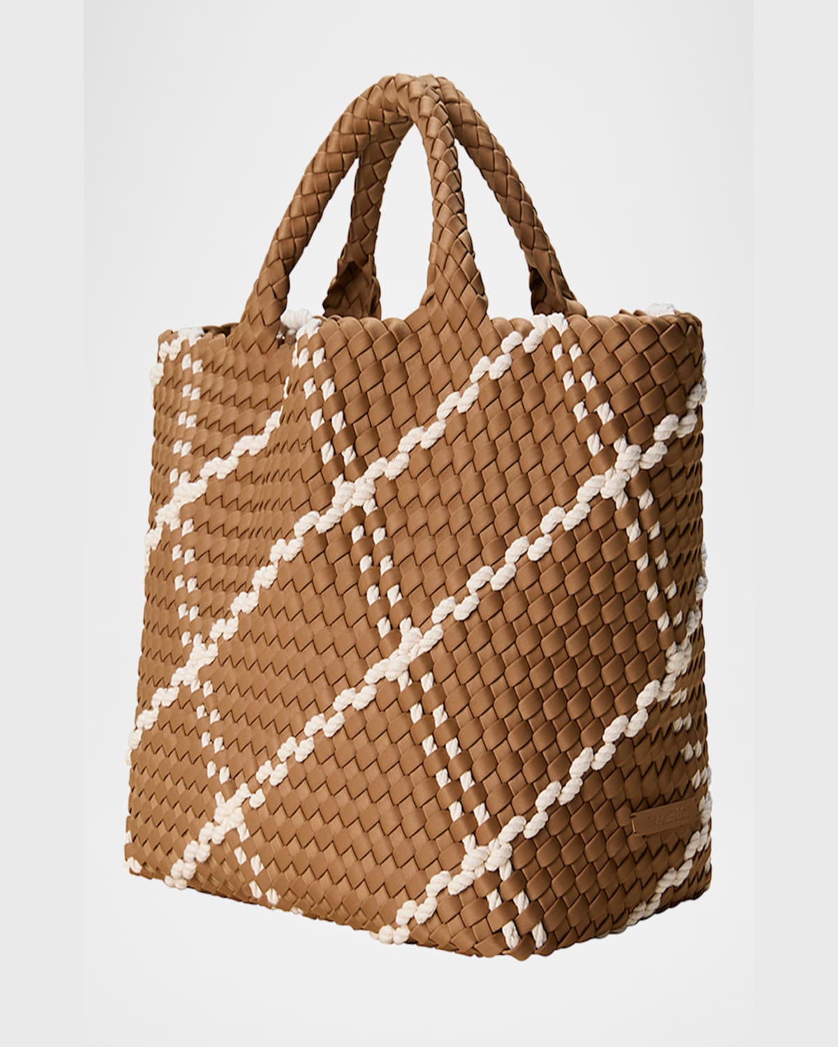 Naghedi St. Barths Medium Striped Woven Tote Bag In Cove